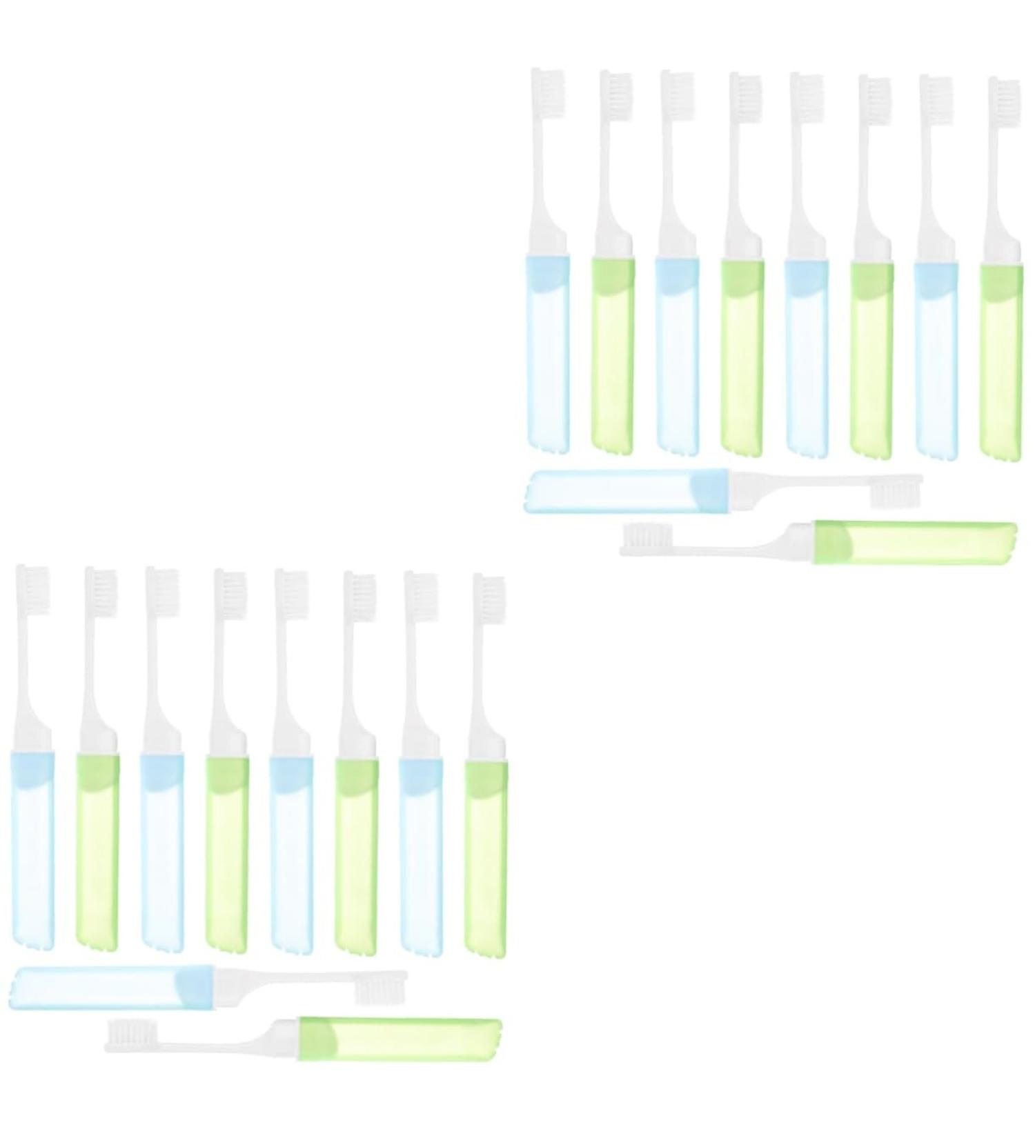 Gatuida Manual Toothbrush 20-Piece Set | Portable Foldable Travel Brushes | Soft Cleaning Brushes for International Shipping - Buy Online on GoSupps.com