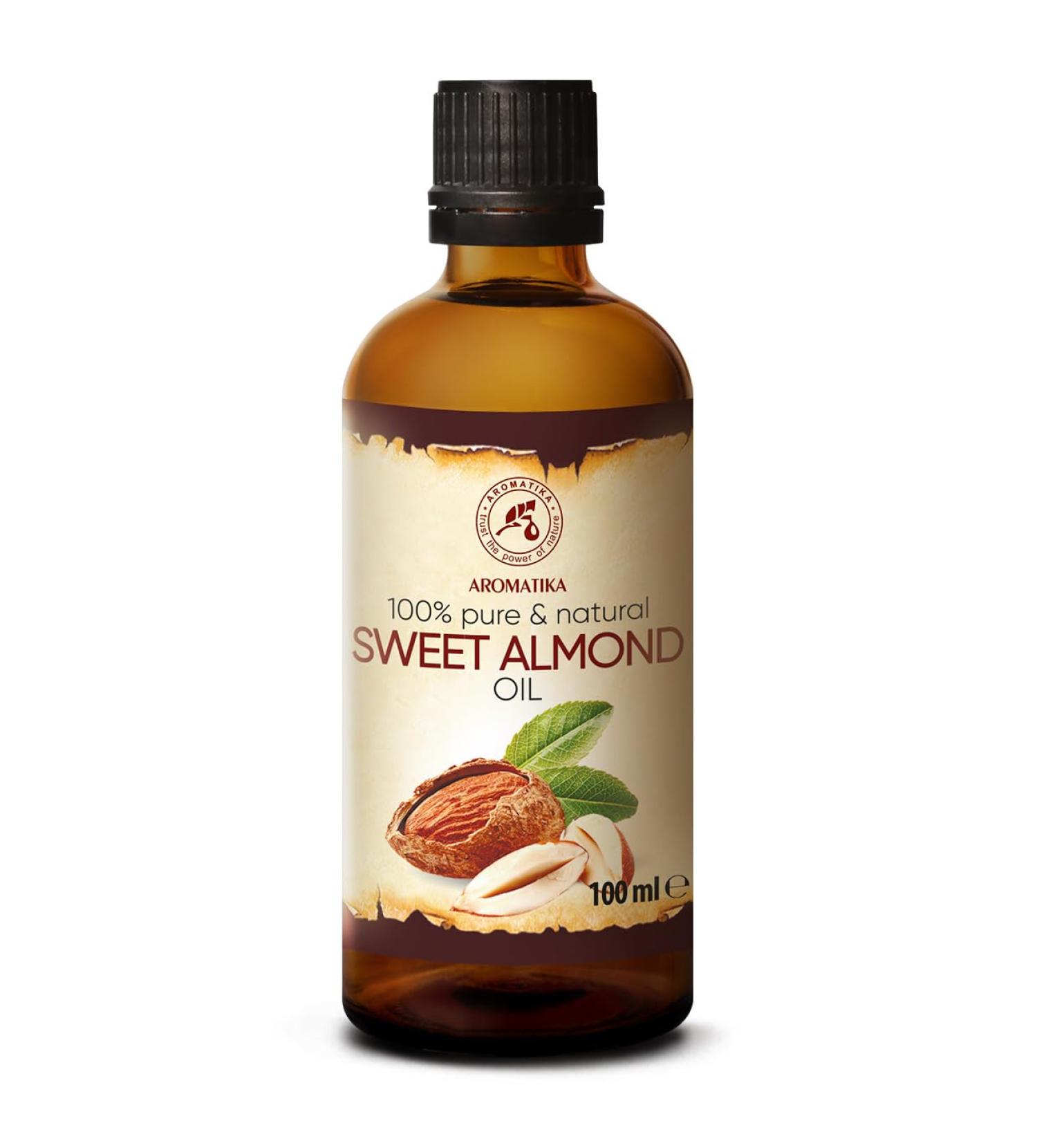 Pure Cold-Pressed Almond Oil 100ml - Natural Intense Care for Face Body Hair & Skin - Buy Online on GoSupps.com