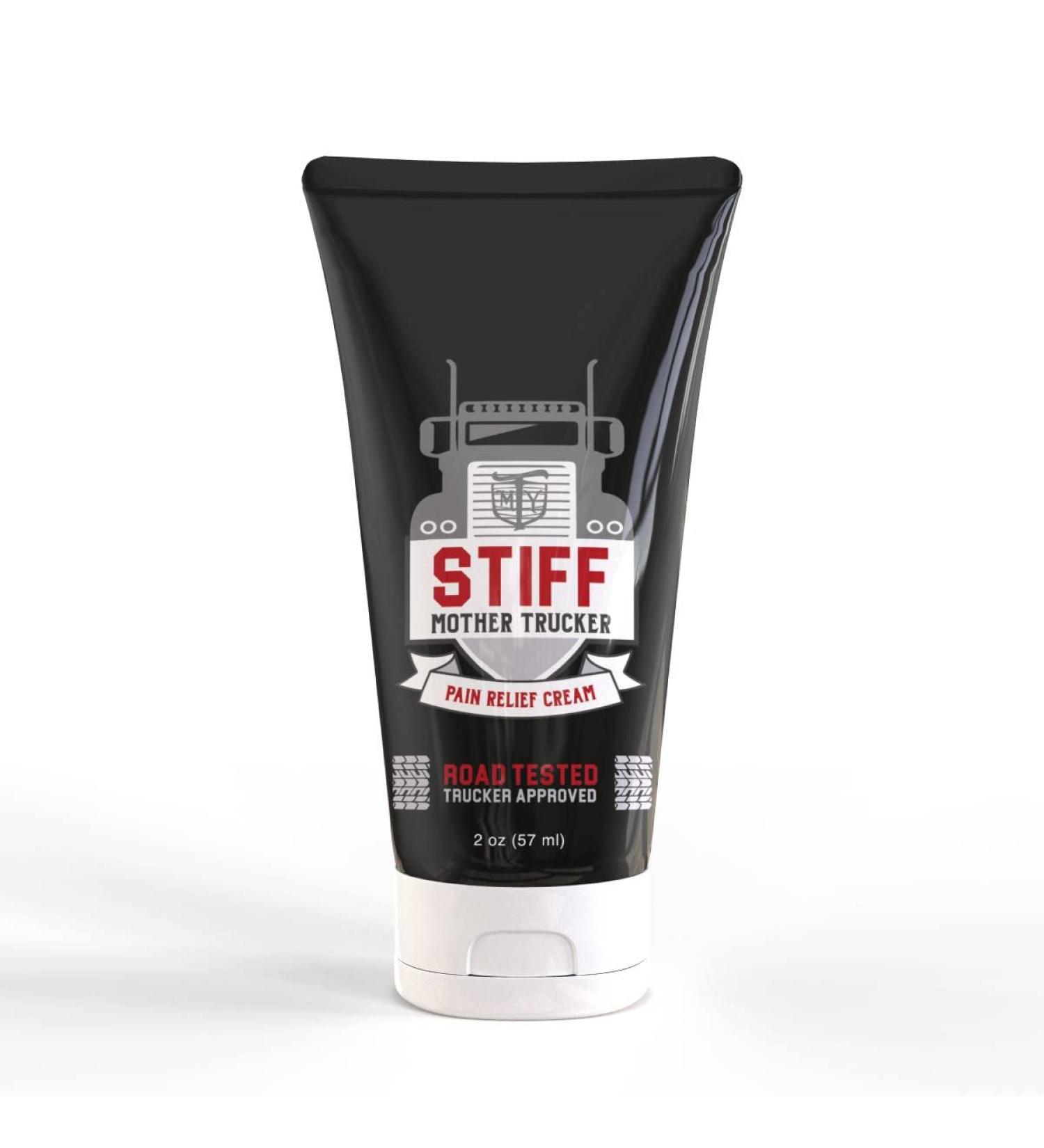 STIFF Mother Trucker 2oz Natural Pain Relief Cream for Muscle & Joint Discomfort - Fast Relief for Back, Hips, Shoulders, Neck, Arthritis - Buy Online on GoSupps.com