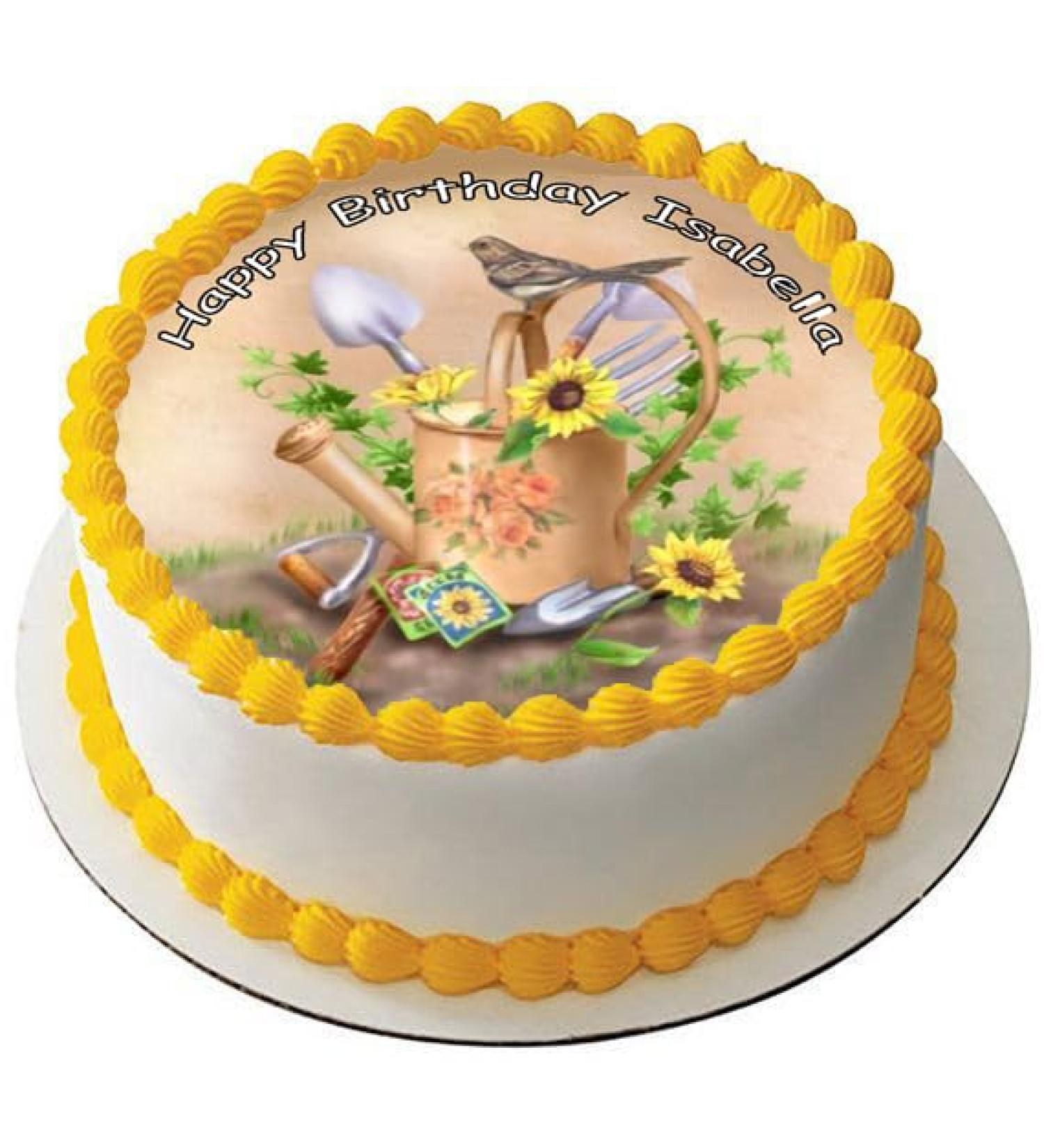 GARDENING 7.5 PREMIUM Edible ICING Cake Topper DECORATION GARDENER D2