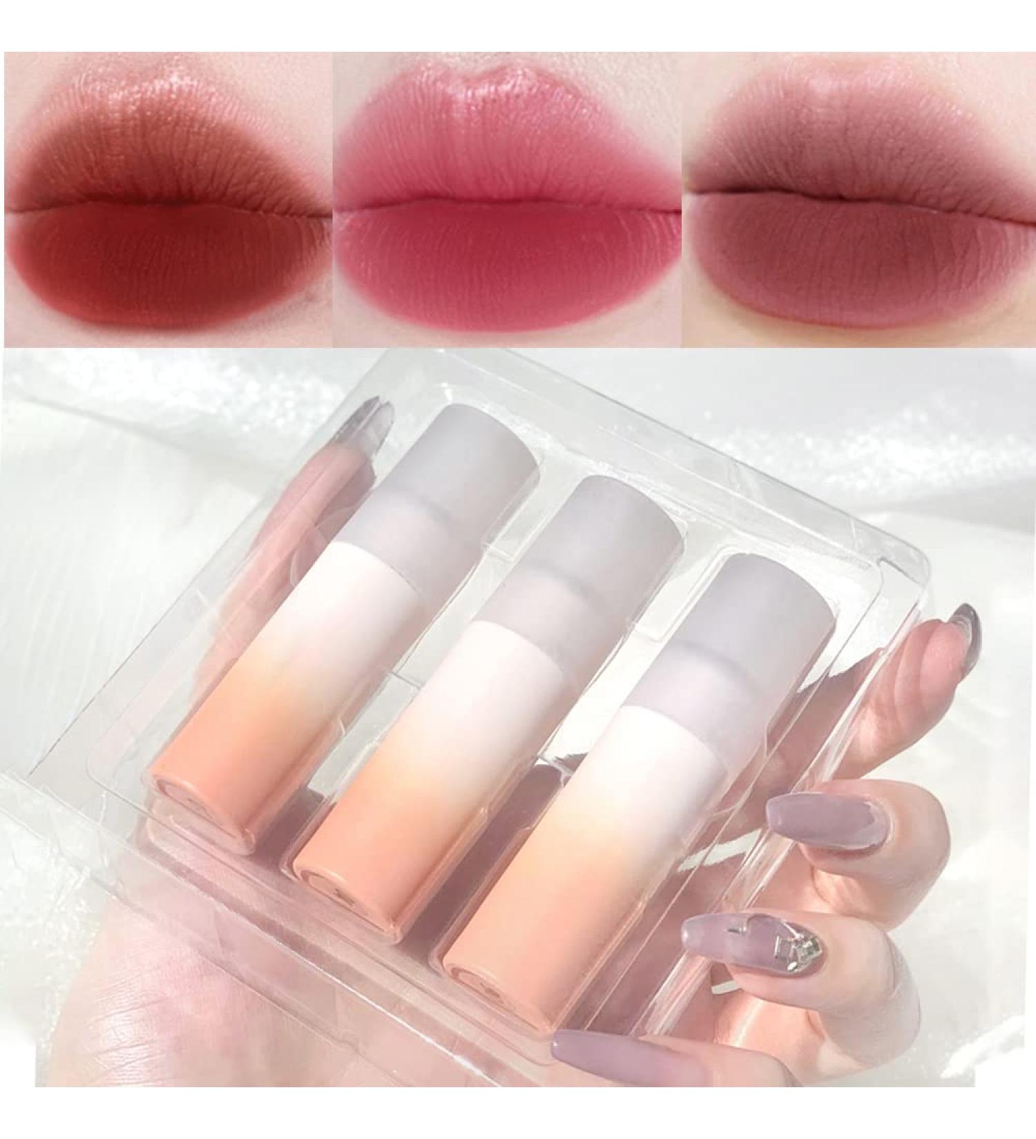Sitovely 3 Colors Velvet Mousse Lipstick Set | Long-Lasting Matte Lip Gloss | Waterproof Lip Tint Makeup Kit | Gradient Gift Box | Mud Texture (B) - Buy Online on GoSupps.com