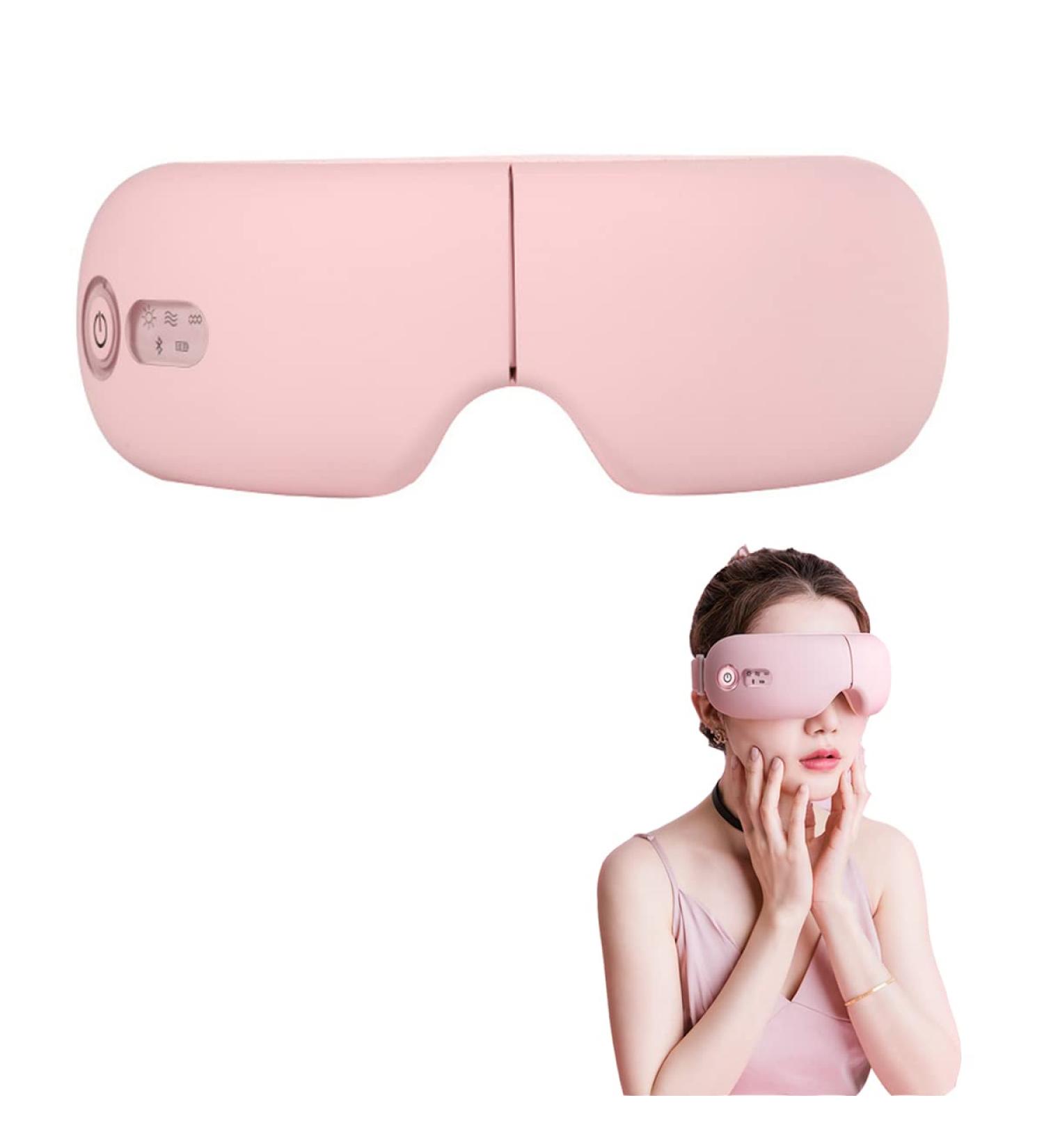 Abhi Electric Eye Massager with Heat & Vibration - Portable Relief for Eye Pollution & Circles - Foldable Pink Eye Care Device - Buy Online on GoSupps.com