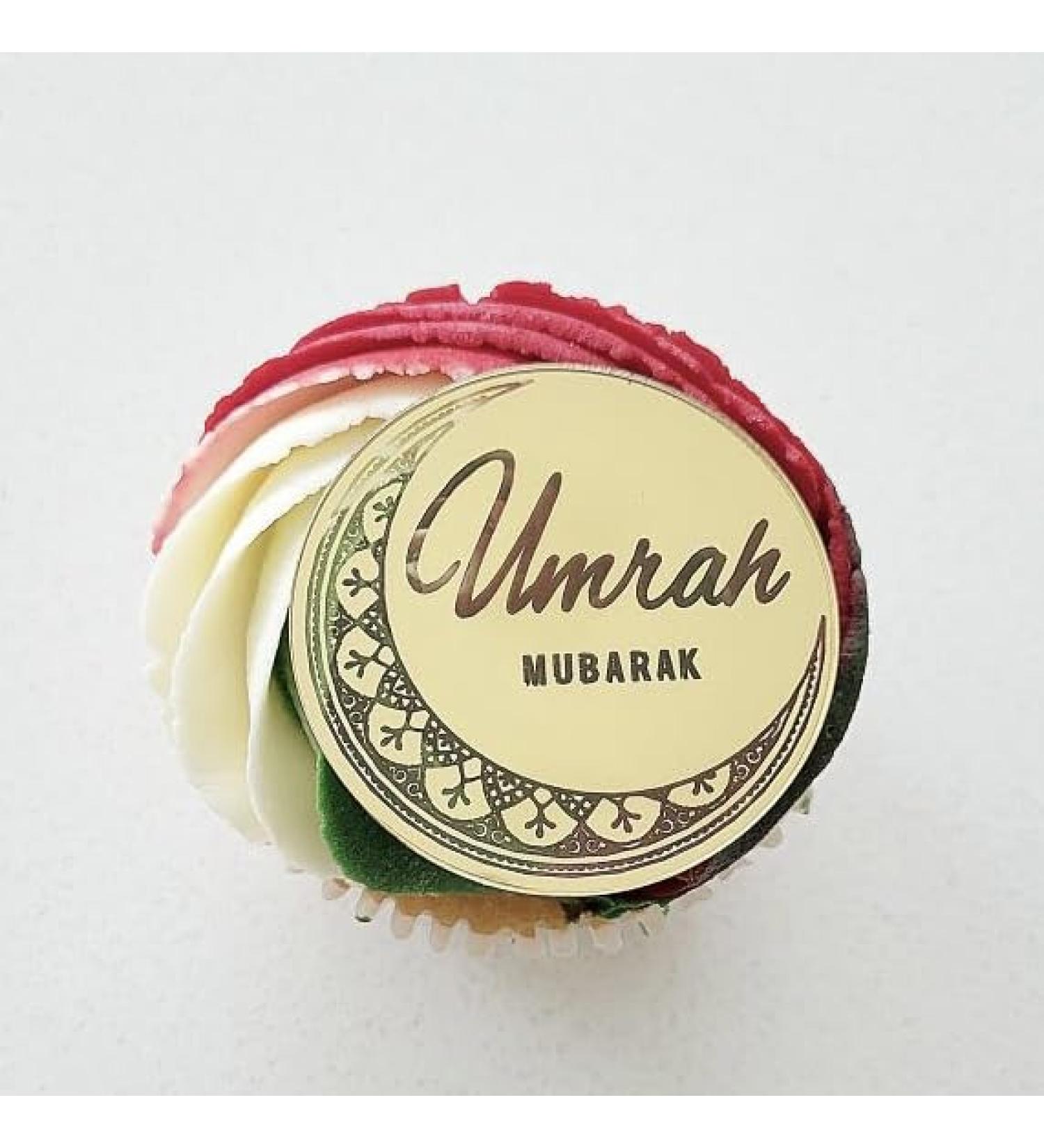 6 Gold Umrah Mubarak Cupcake Discs Acrylic Reusable Umrah Mubarak Cupcake Toppers Umrah Cake Decoration Umrah Cake Toppers Umrah Cake Decorations UK. - Buy Online on GoSupps.com