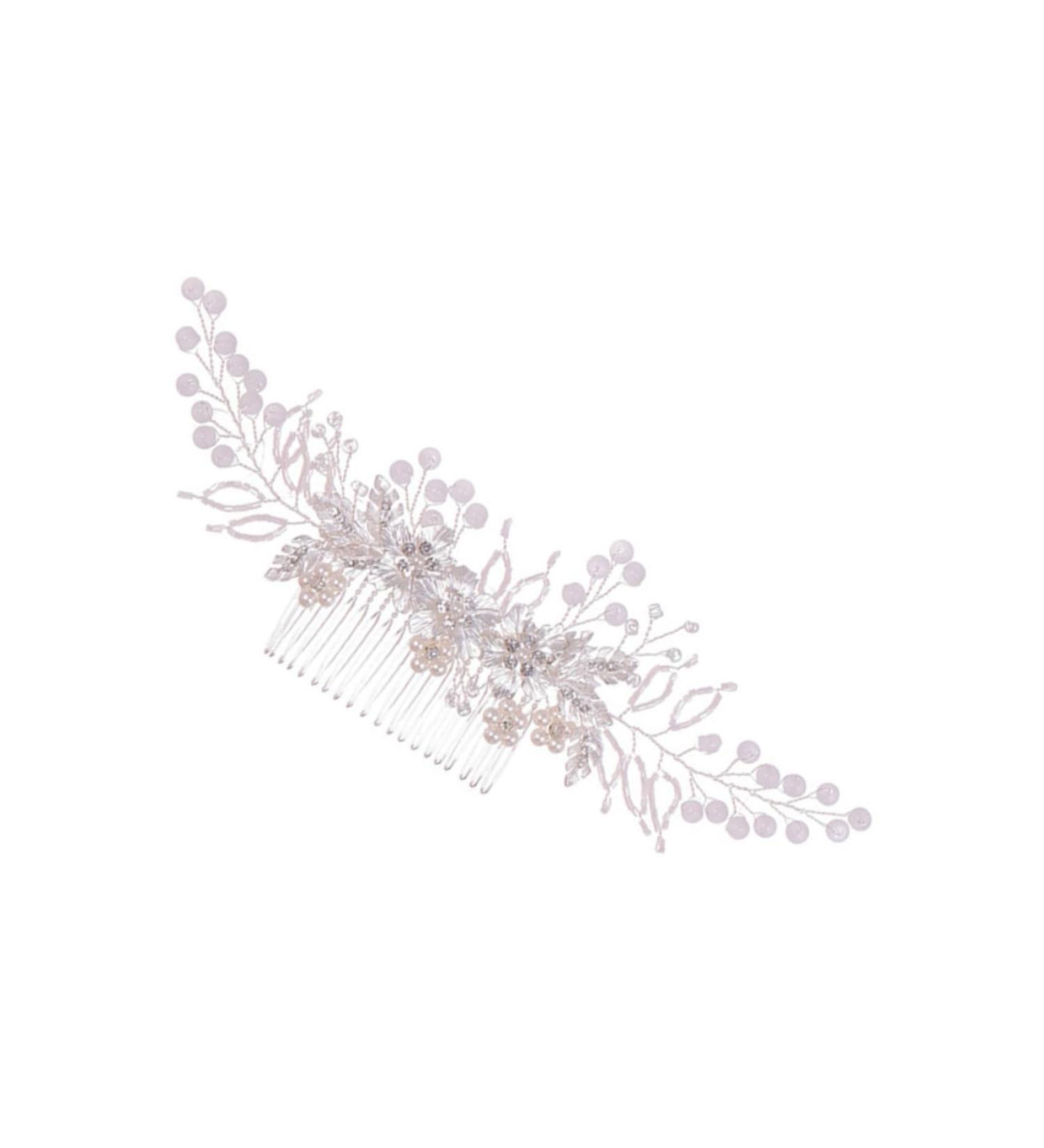 FRCOLOR 1pc Flower Leaf Comb Pearl Clips for Hair Wedding Headpiece Bride Hair Accessory Pearl Wedding Hair Accessories Bridal Headpiece Womens Hair Clips Hairpin Woman Alloy Fashion White - Buy Online on GoSupps.com