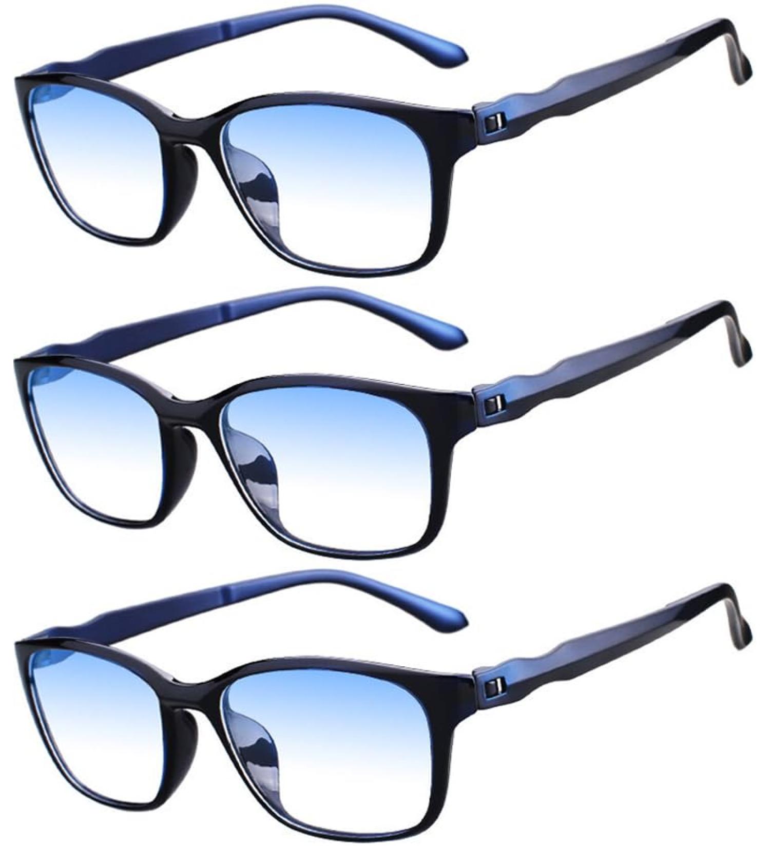 Eyglajdd TR90 Reading Glasses 3 Pack for Men & Women - Lightweight Matte Finish Blue Light Filter 1.0x Magnification - Buy Online on GoSupps.com