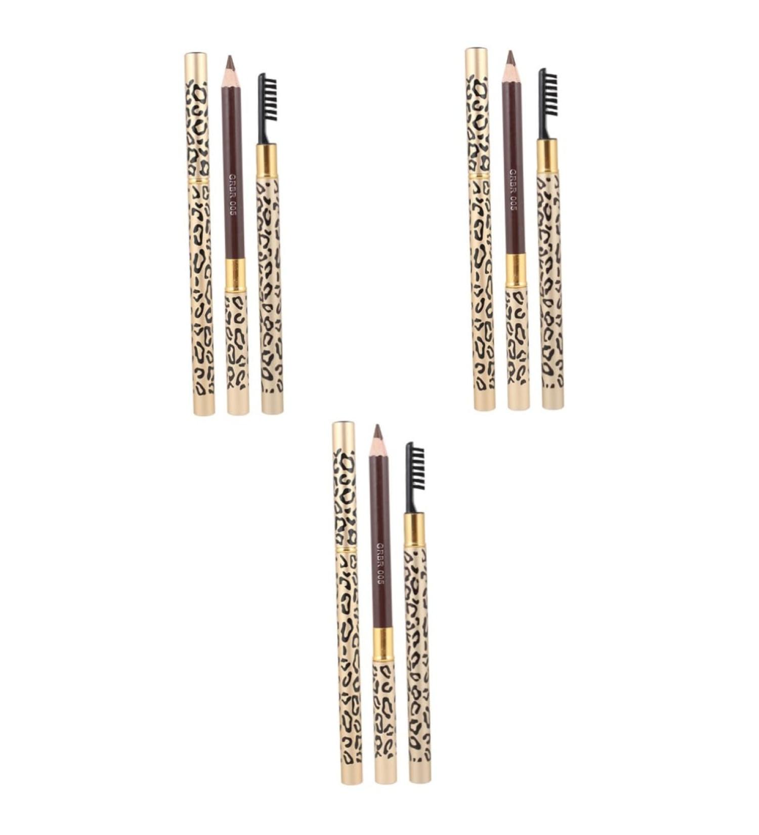 FRCOLOR 6Pcs Waterproof Eyeliner Eyebrow Pencil Dark Brown Highlighter Eyeliner Pencil Leopard Pencil Brown Eyebrow Pencils Makeup Pen Wooden Madam Leopard Print - Buy Online on GoSupps.com