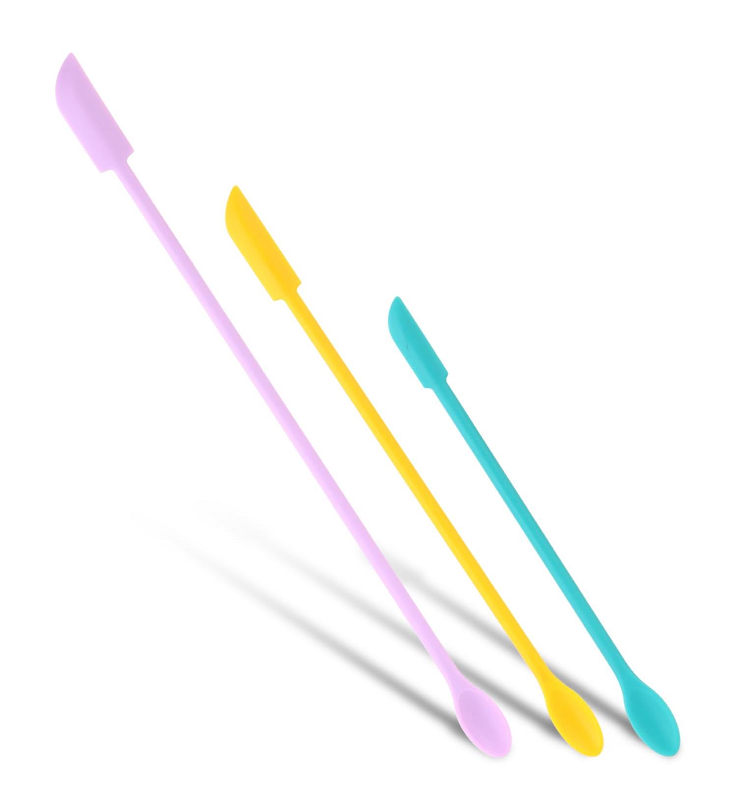 Makeup Spatula Reusable Beauty Spatula Mini Silicone Spatulas Makeup Scraper Makeup Long Spoon for Jam Jar Cosmetic Bottles Thin Bottles and Narrow Can - Buy Online on GoSupps.com