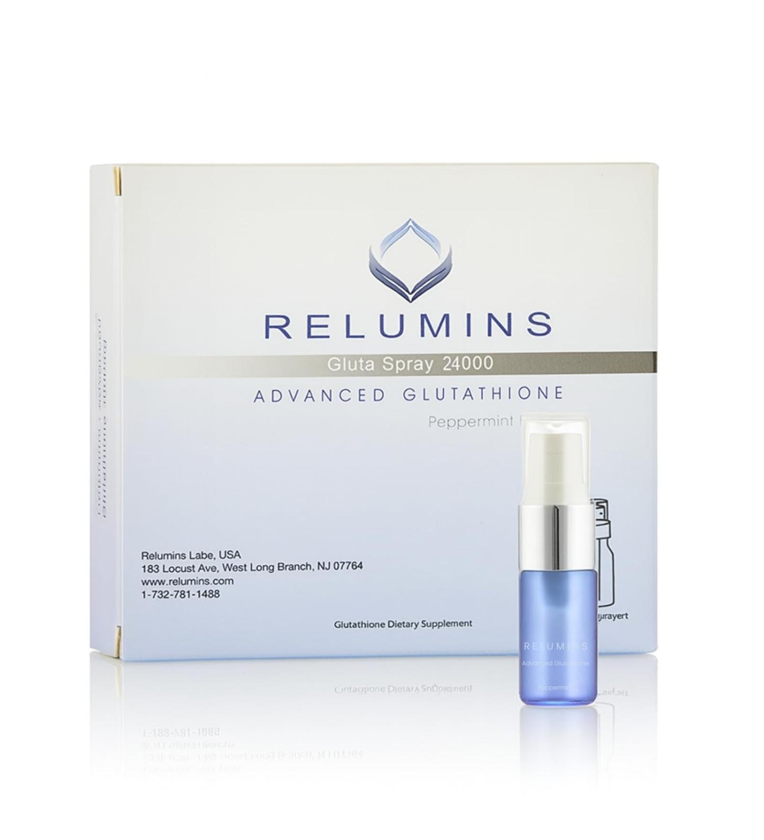 Relumins Oral Glutathione Spray Vials New Advanced Formula 24000mg with Zinc Plus Convenient Fast-Absorbing Daily Supplement for Wellness and Vitality Advance Formula 24000mg - Buy Online on GoSupps.com