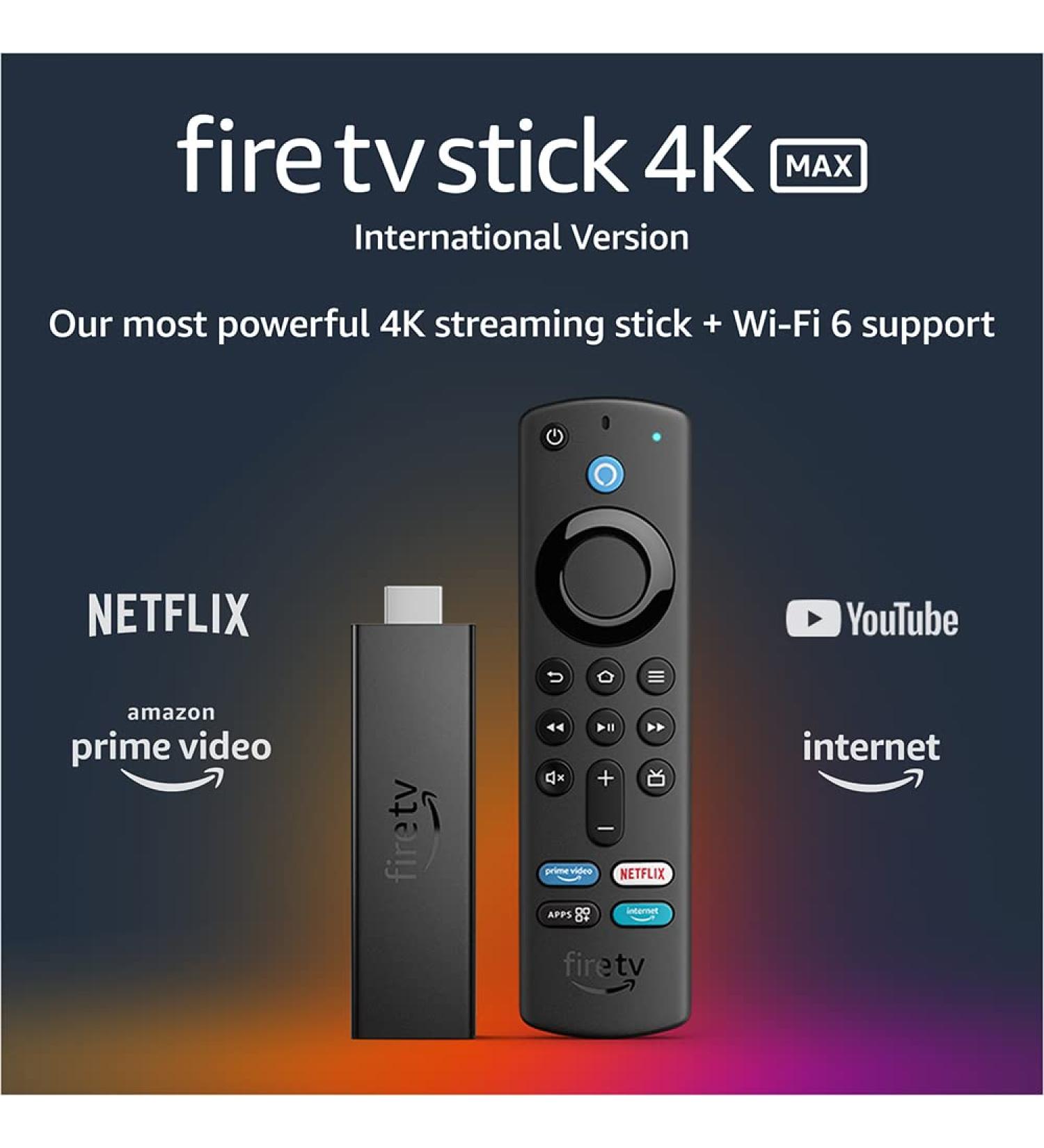 Fire TV Stick 4K Max (International Version) 4K streaming device  Wi-Fi 6  Alexa Voice Remote - Buy Online on GoSupps.com