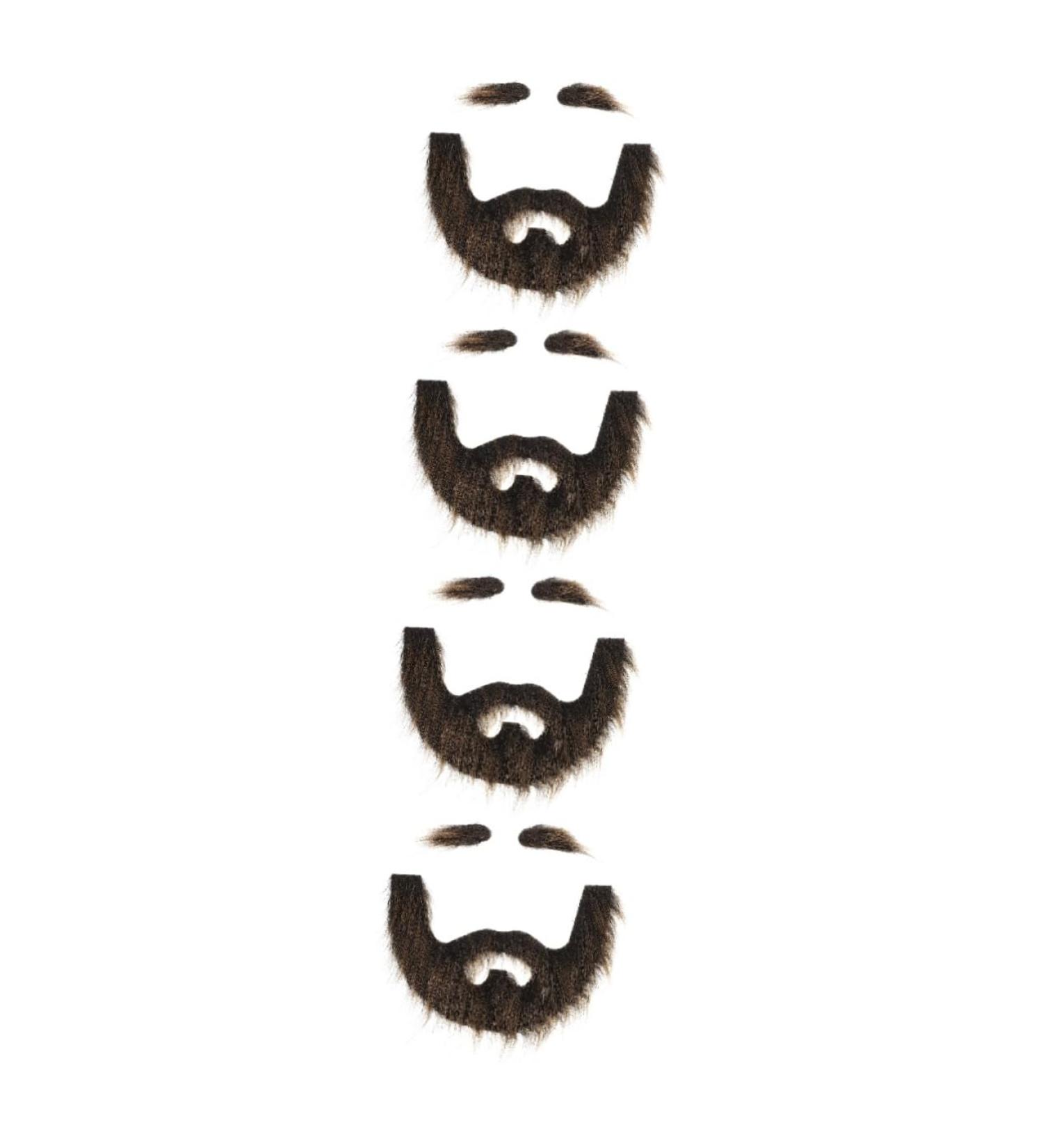 TOVINANNA 4 Sets Beard Dress up Brown Beard Pirate Beard Fake Eyebrow Fake Beard Beards for Costumes Plush 20.00X13.00X0.50CMx4pcs Multix4pcs - Buy Online on GoSupps.com