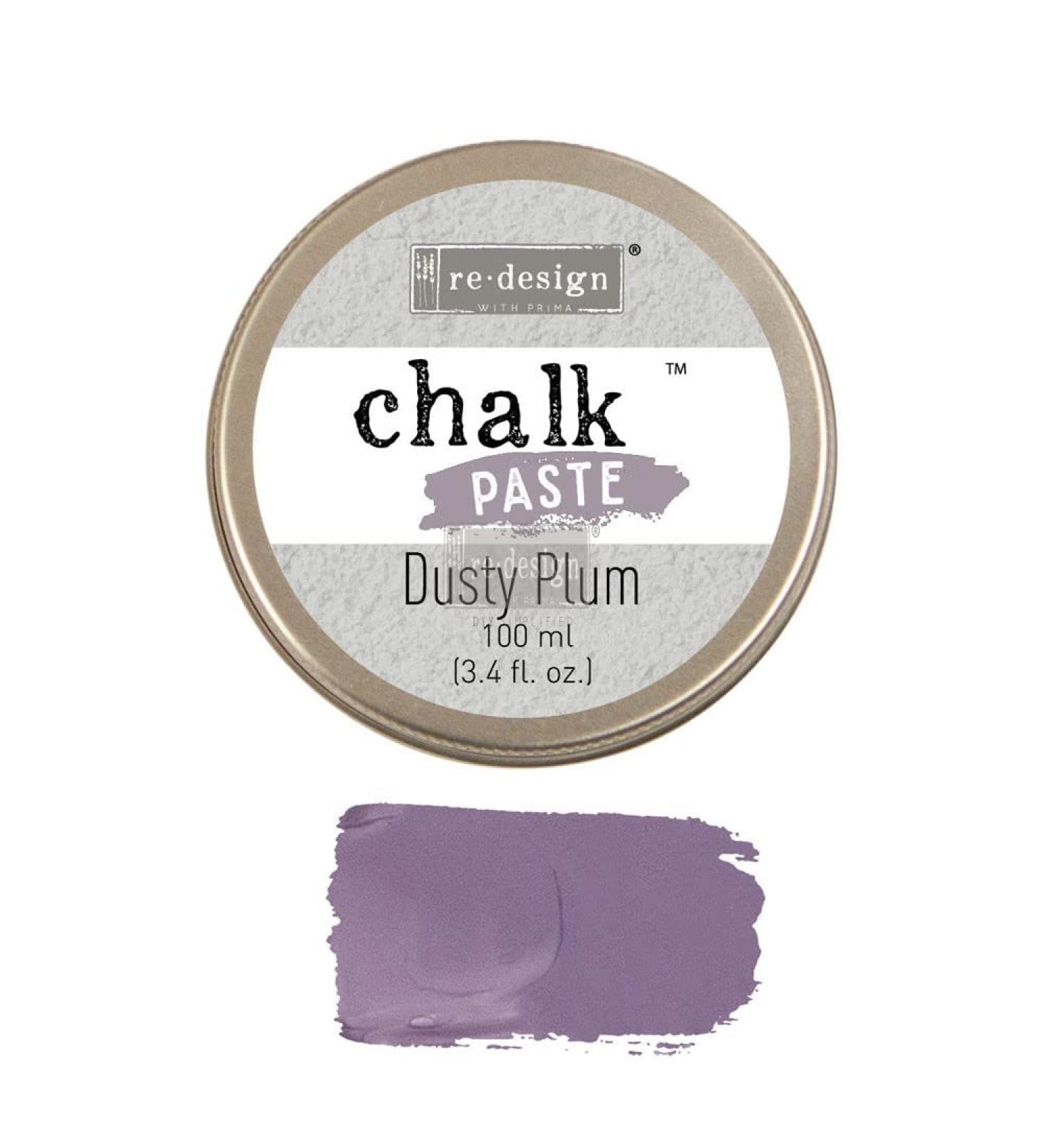 Redesign Chalk Paste 3.4 Fl. Oz. (100Ml)-Dusty Plum Paint Ink for Fabric Wood Silk Screen Stencils Screen Print,Home Decor,Wood,T-Shirt Printing Memorial's Day Decorations,Mother Gifts