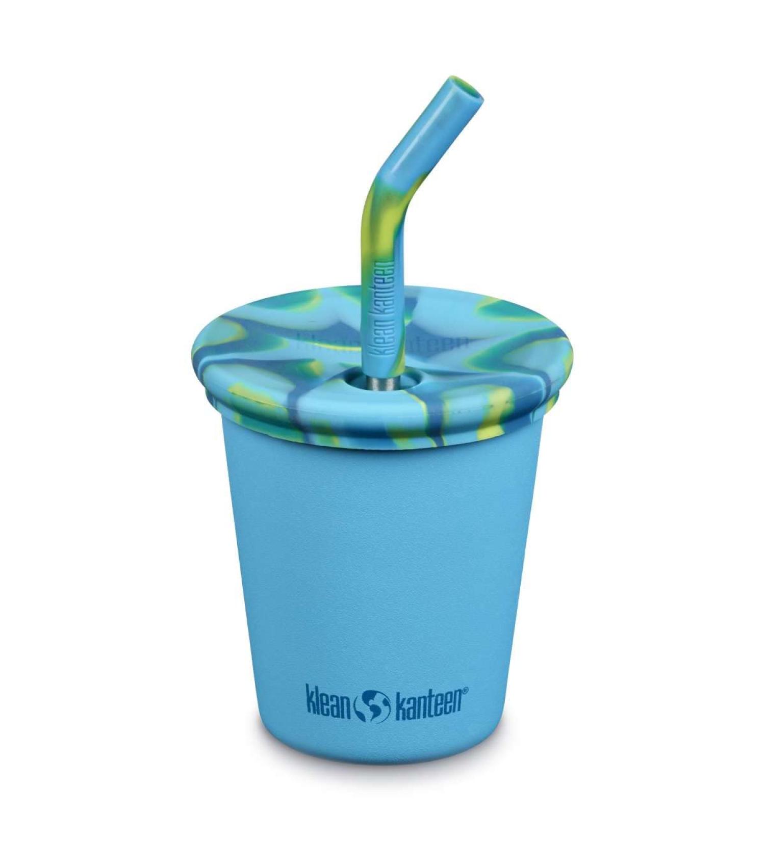 Klean Kanteen Kid Cup 10oz Stainless Steel Cup with Spill-Poof Straw Lid - Hawaiian Ocean
