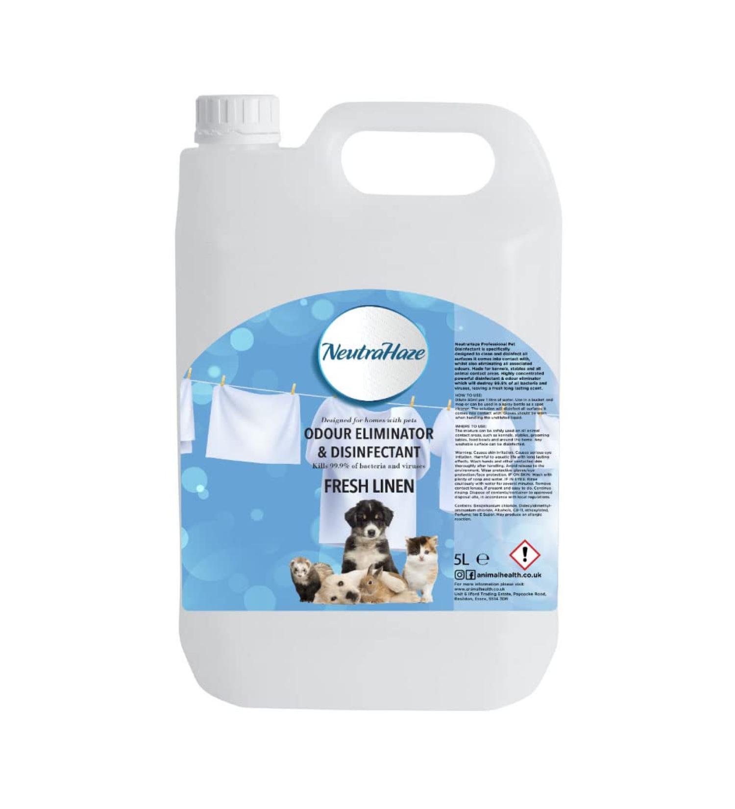 Fresh Linen - NeutraHaze Odour Eliminator & Disinfectant - The Science Of Odour Control (5 Litre) 1.00 ml (Pack of 1)