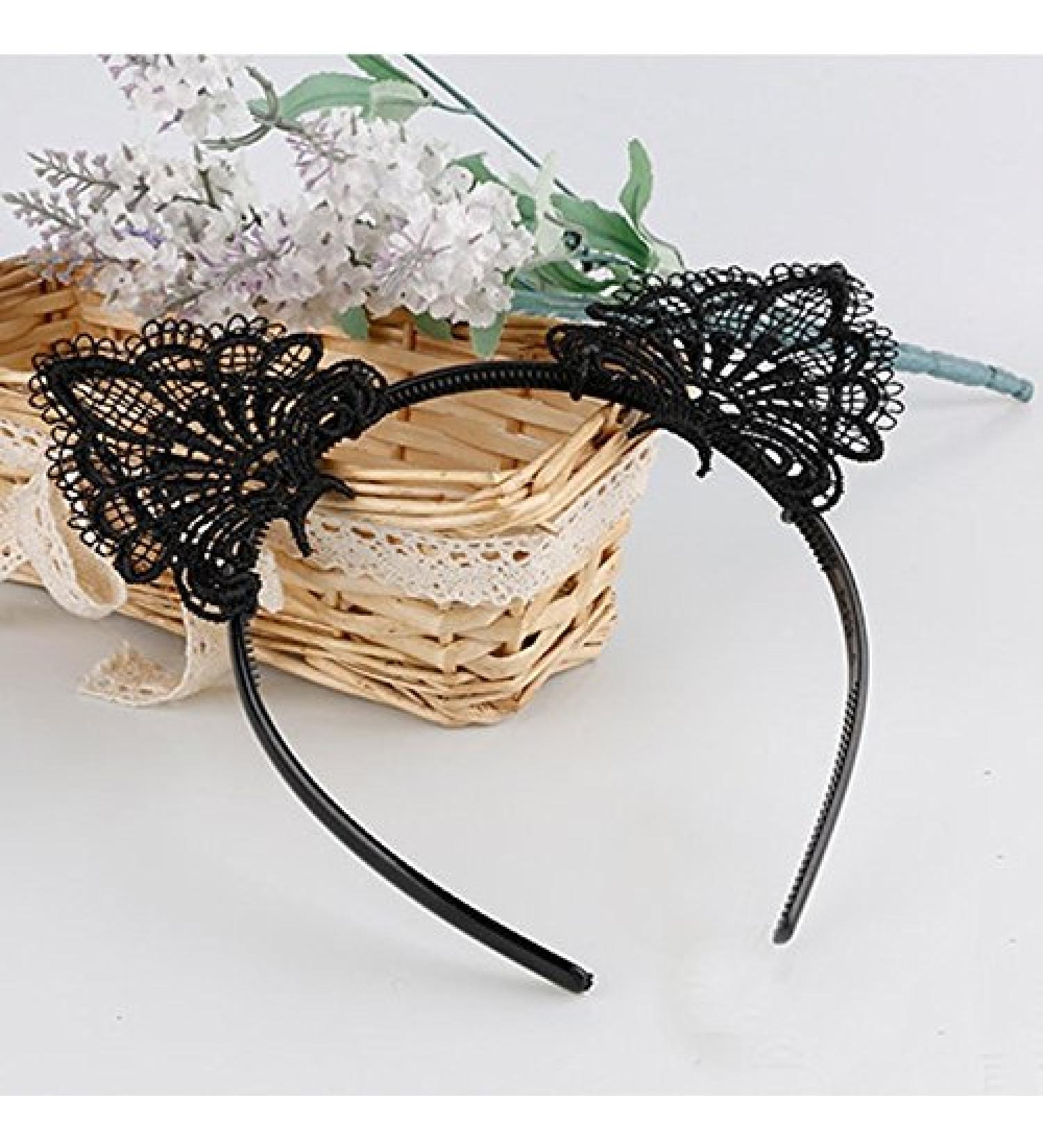 Sexy Lace Cat Ears Headband | Women's Fashion Hair Accessories - Black | Akak Store - Buy Online on GoSupps.com