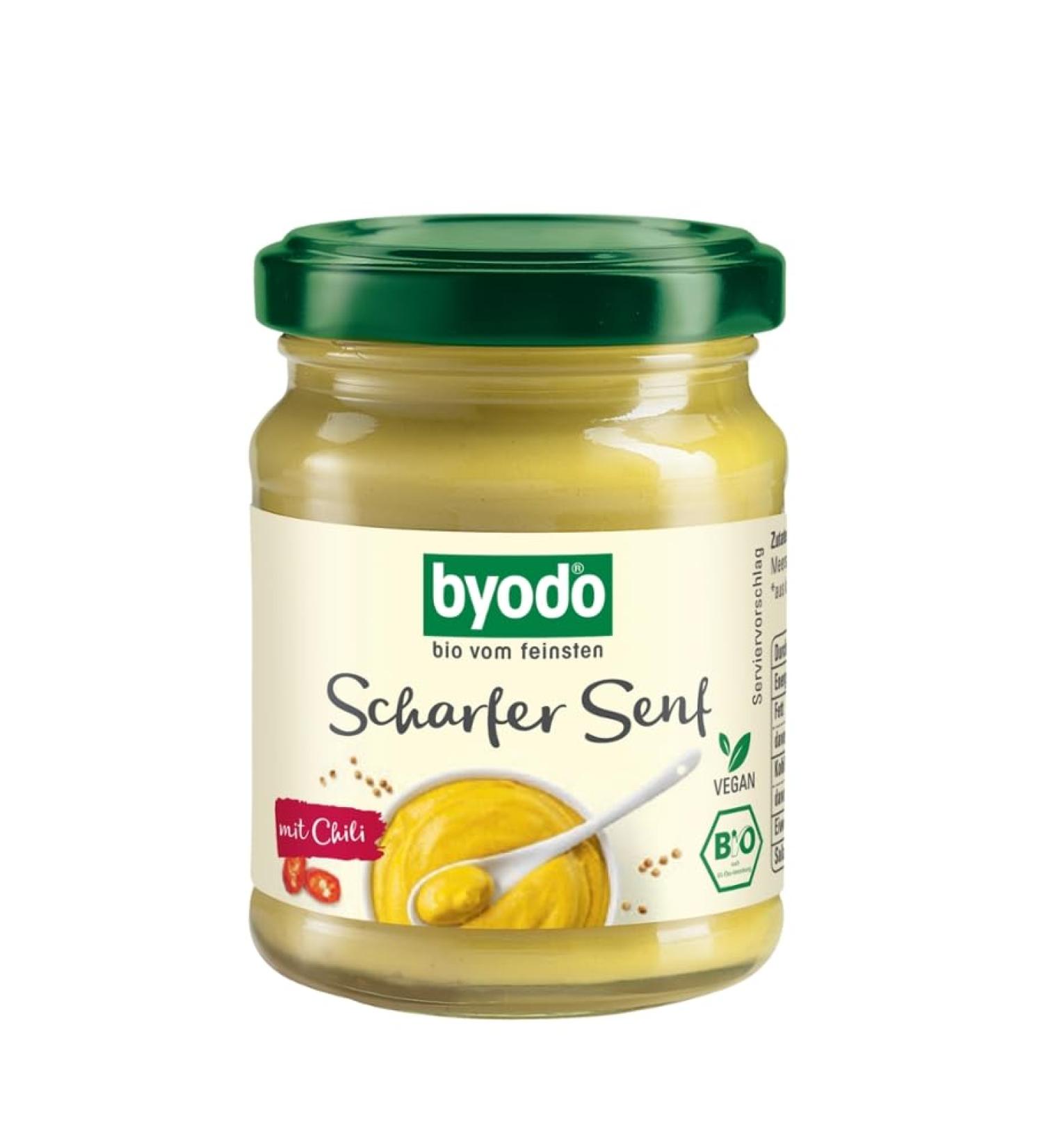  ByoDo Byodo Extra Sharp Mustard - Pack of 6 x 125ml Glasses - Organic - Buy Online on GoSupps.com