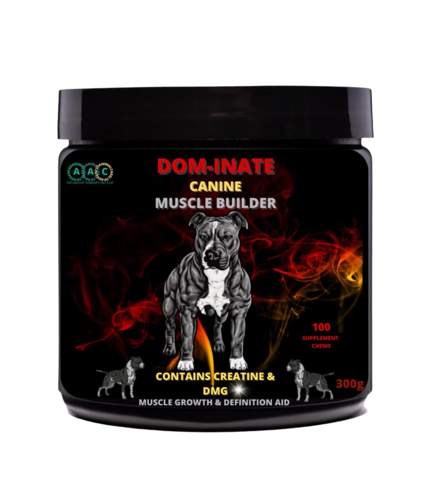 Advanced Animal Care Dog Muscle Builder All Breeds Muscle Gainer for Dogs Dominate Bully Maximum Gain Strength Energy Chew - Buy Online on GoSupps.com