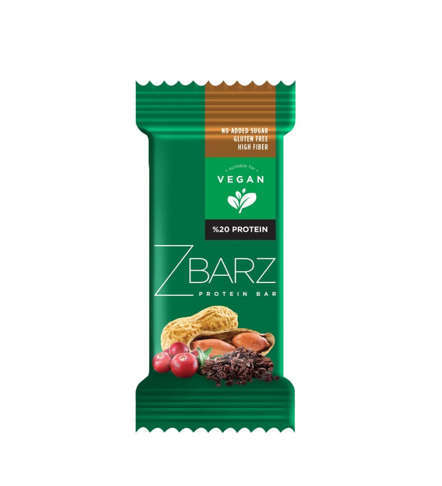 Zbarz Vegan Protein Bar - Sugar-Free Peanut Cocoa (12 x 35g) | Healthy Snacks & Fitness Treats - Buy Online on GoSupps.com