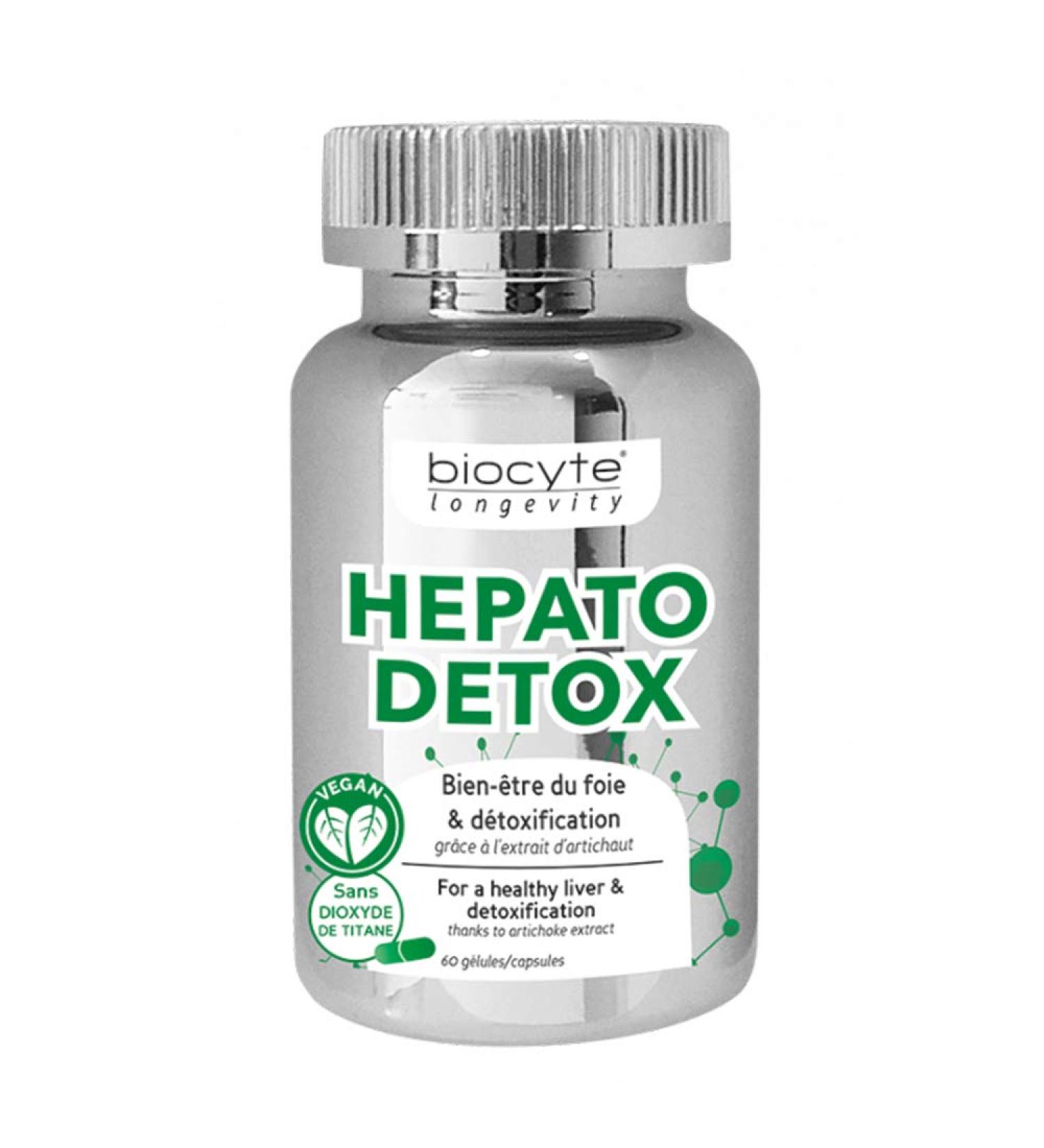 BIOCYTE Hepato Detox - Detox Food Supplement, Liver Wellness, Detoxification - Milk Thistle, Fennel, Artichoke, Choline, Beaine - 60 Capsules - 30 Day Program
