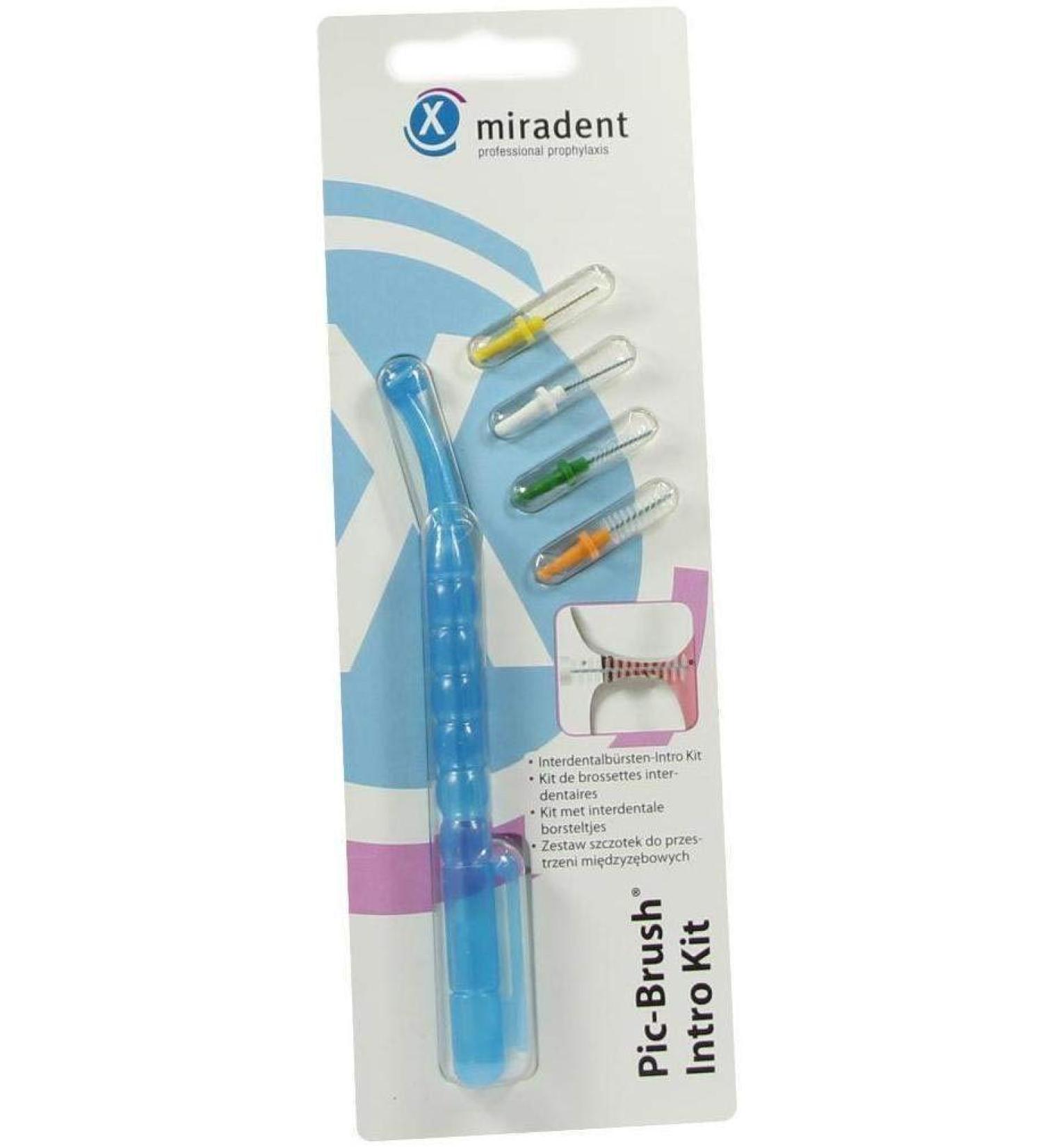 Miradent Interdental Pic-Brush Intro Kit Blue Tra. 1h+4b
