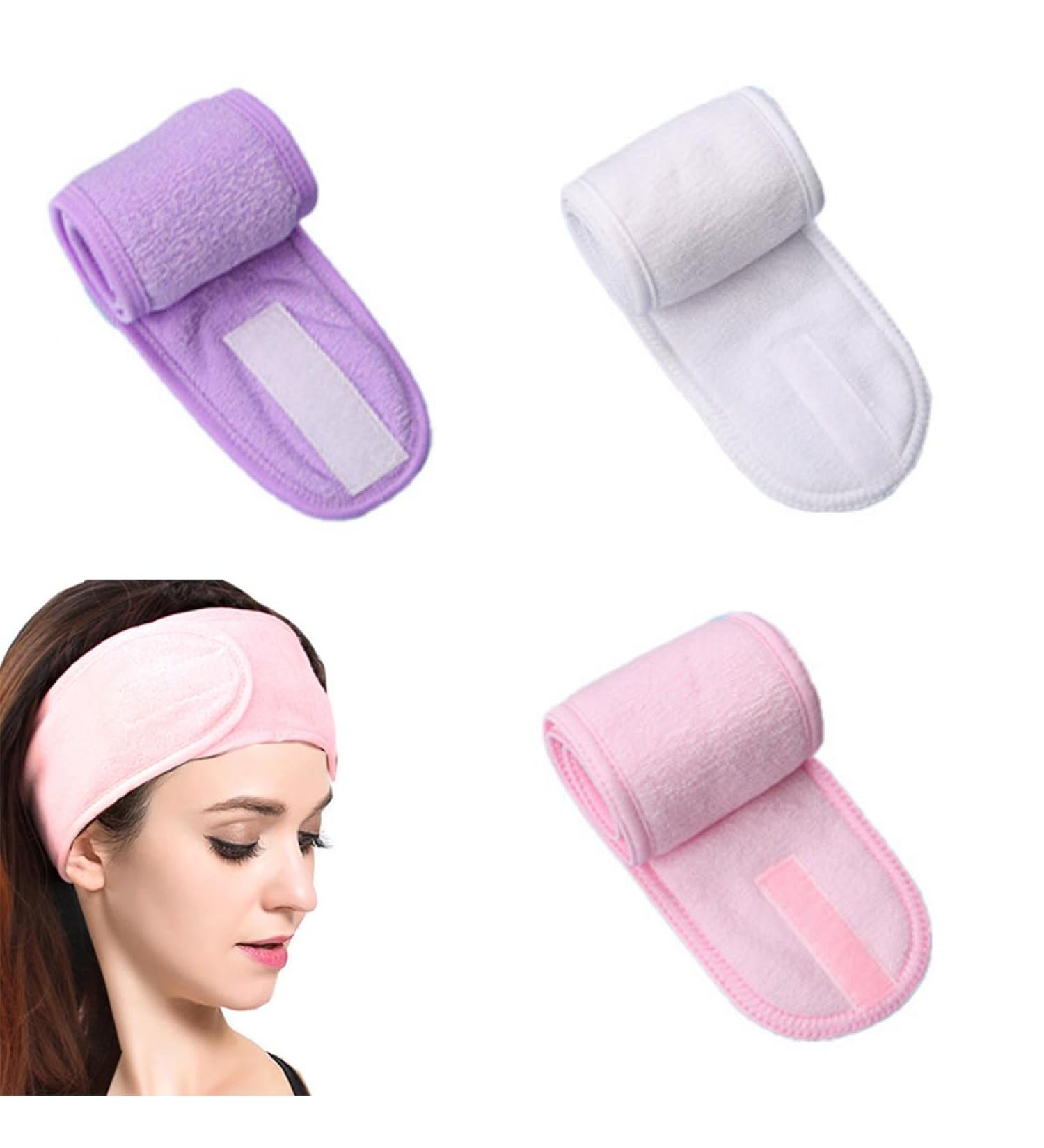 LHQYKHOZ 3-piece Velcro Hair Band Adjustable Makeup Hair Band Self-adhesive Yoga Hair Band Suitable for Beauty Sports Yoga Face Washing etc - Buy Online on GoSupps.com