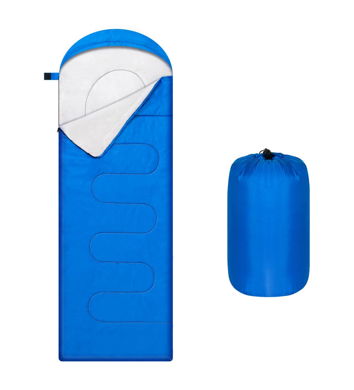 OBTANIM Portable Waterproof Camping Sleeping Bag for Adults & Kids - 4 Seasons - Ideal for Backpacking, Hiking, Mountaineering - Indoor/Outdoor Use - Blue - Buy Online on GoSupps.com