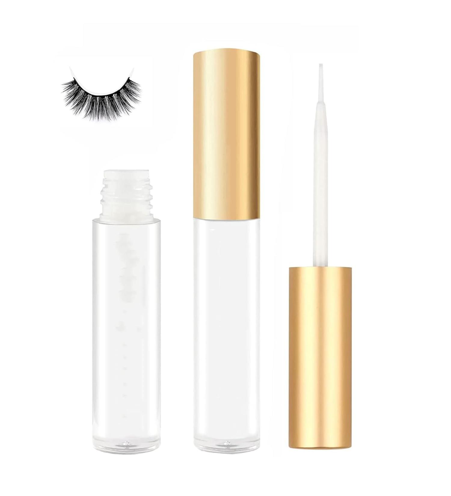 FEXPDL Eyelash Glue Clear Eye Lash Glue Strong Clear Waterproof False Eyelash Glue Strong Hold Latex Free Lash Glue for Sensitive Eyes Waterproof Lash Adhesive 5ml 0.18oz - Buy Online on GoSupps.com