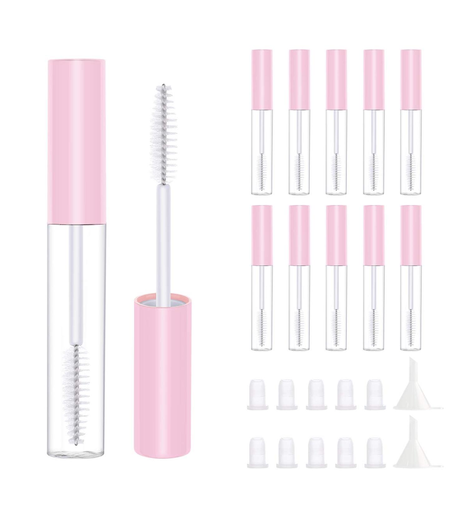 10pcs Empty Mascara Tubes with White Wand - CAIYA Empty Eyelash Tubes for Castor Oil 10ml, Pink Mascara Containers Bottles with Rubber Stoppers and Funnels - Cosmetics Sample - Buy Online on GoSupps.com