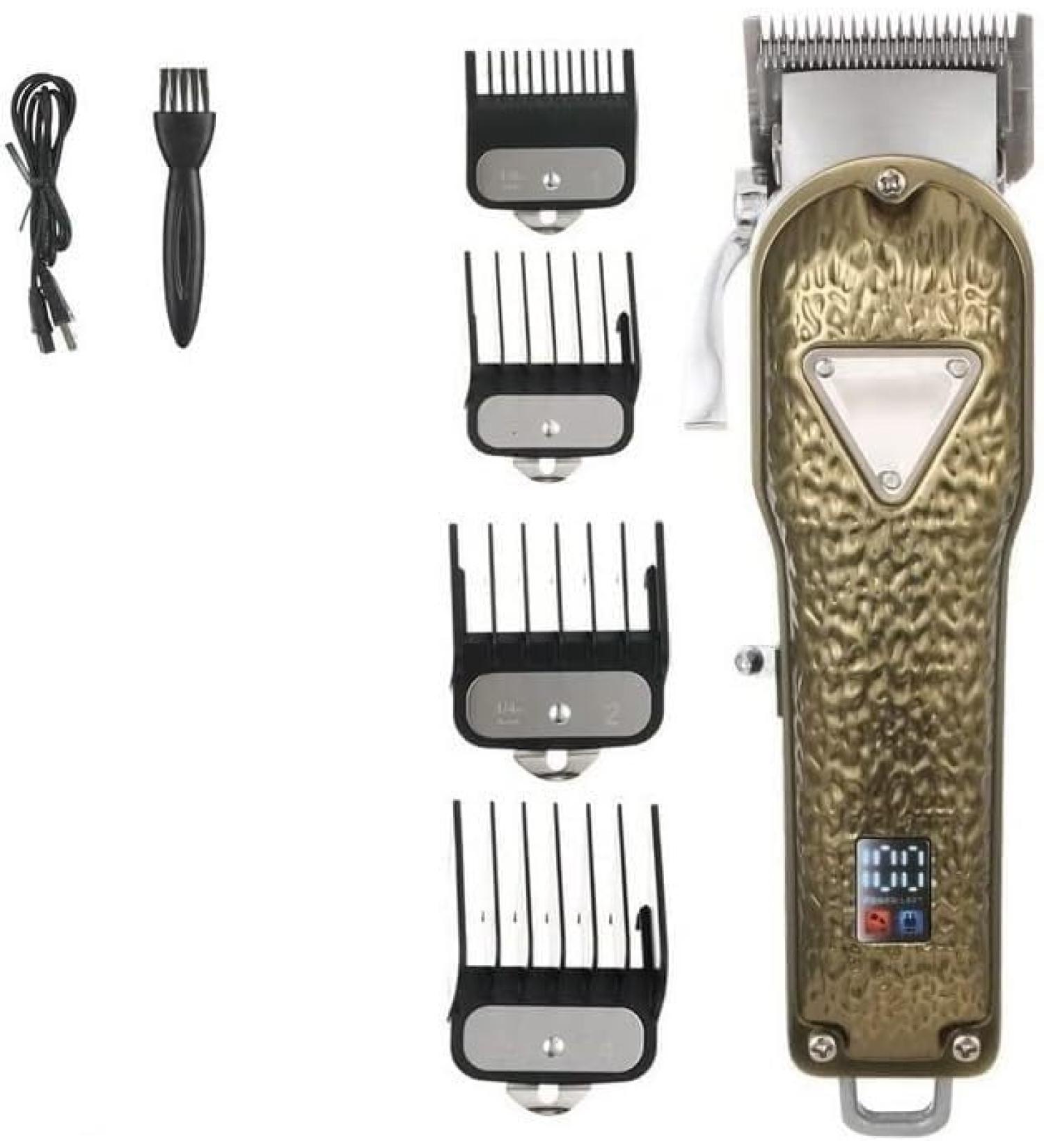 Premium Gold Hair Clippers for Men | All-Metal Electric Clipper with LCD Display | Professional Hair Salon Shaving Tool - Buy Online on GoSupps.com