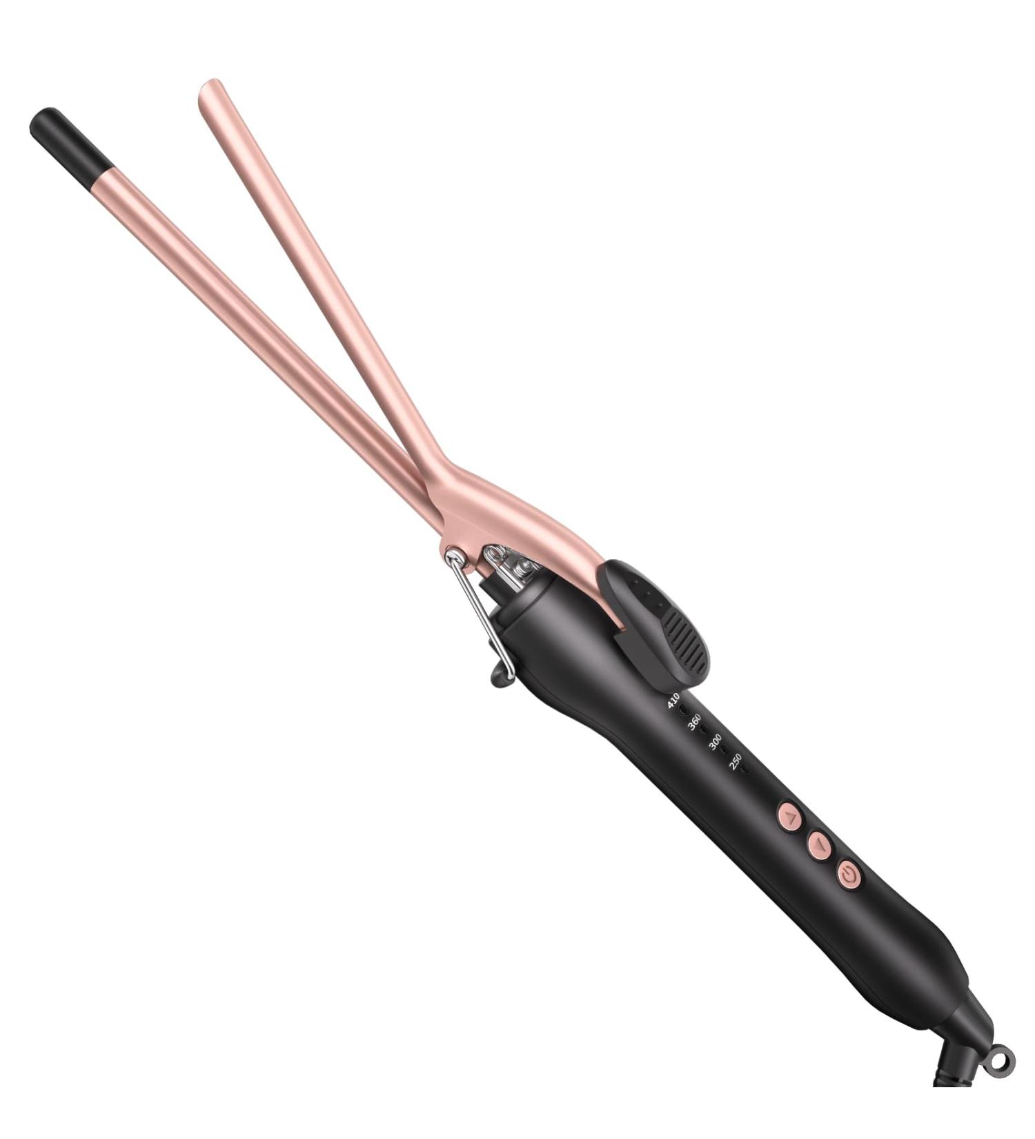 Small Curling Iron 3/8 Inch Barrel - Tiny Curling Wand for Short & Long Hair | Tourmaline Ceramic 9mm Adjustable Temperature Rose Gold - Buy Online on GoSupps.com
