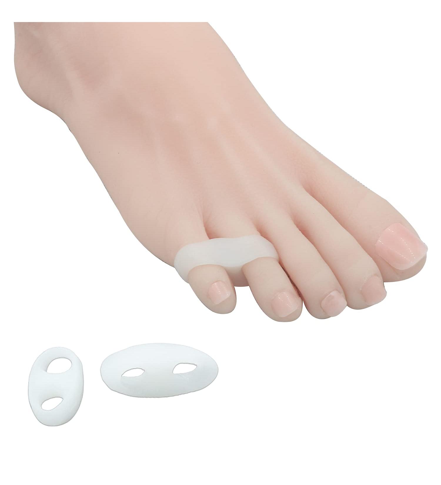 Zinyakon Two Hole Gel Small Toe Separator - 12 Pcs Little Toe Spacer for Overlapping Toe, Calluses, Blister - Relieve Foot Pain - Pinky Toe Corrector for Little Toe Bunion Pain - Buy Online on GoSupps.com