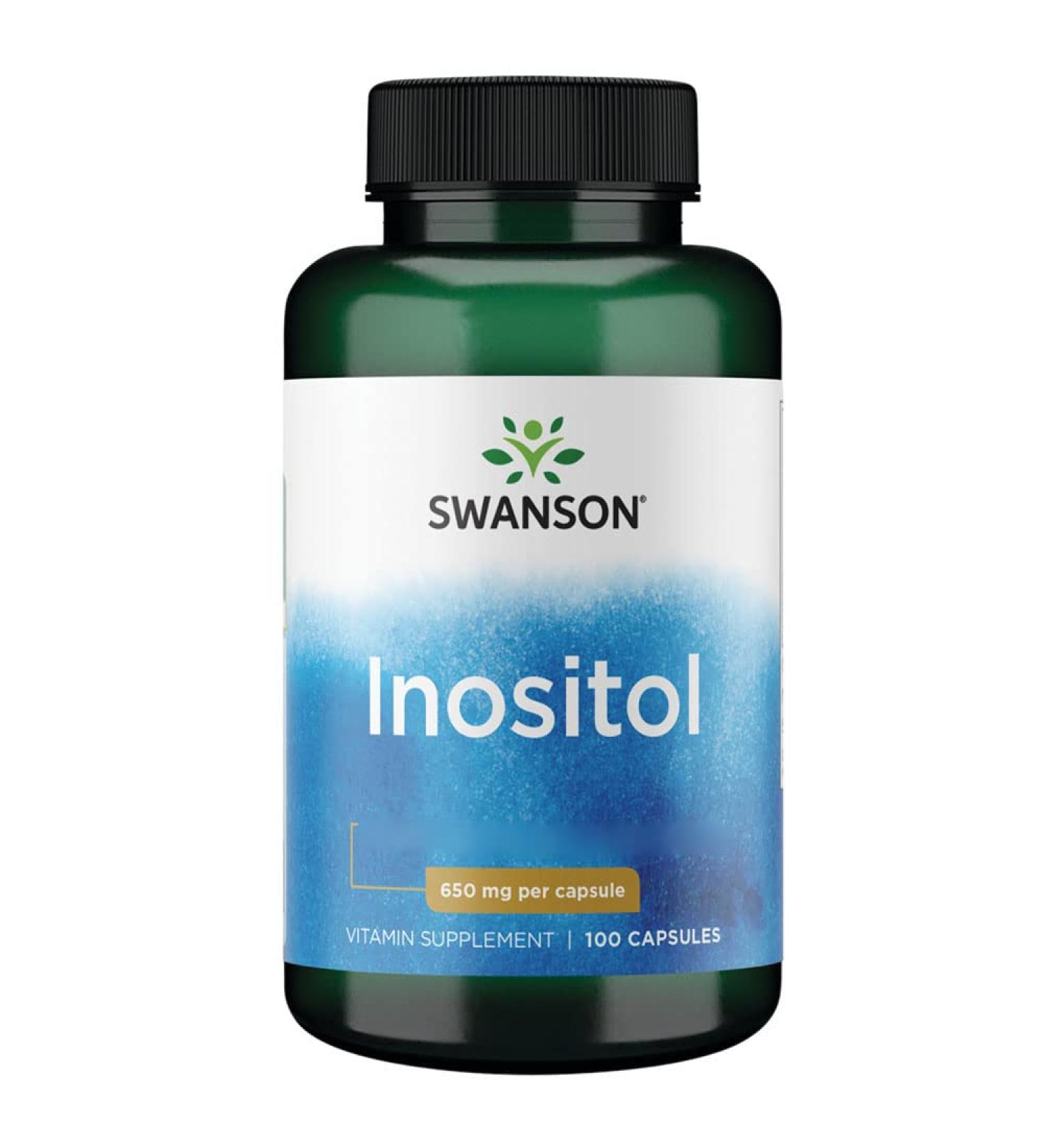 Swanson Inositol 650mg 100 Capsules High Dosed Soy Free Gluten Free Non-GMO - Buy Online on GoSupps.com
