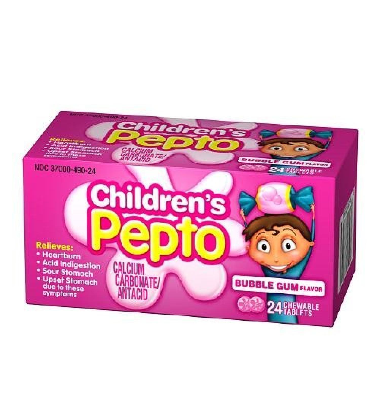 PEPTO CHILD CHEW TB BUBBLE GUM 24