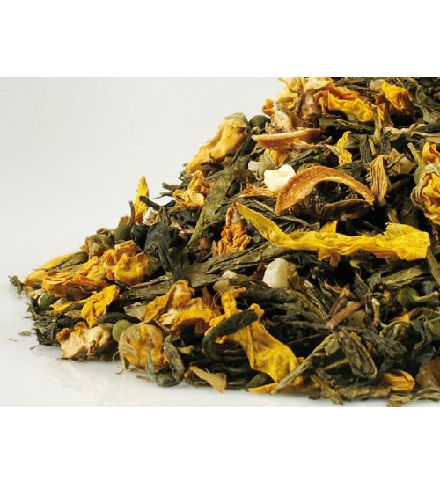 TeeFARBEN Iced green lemongrass Caipirinha tea 100g in an aroma-preserving pack