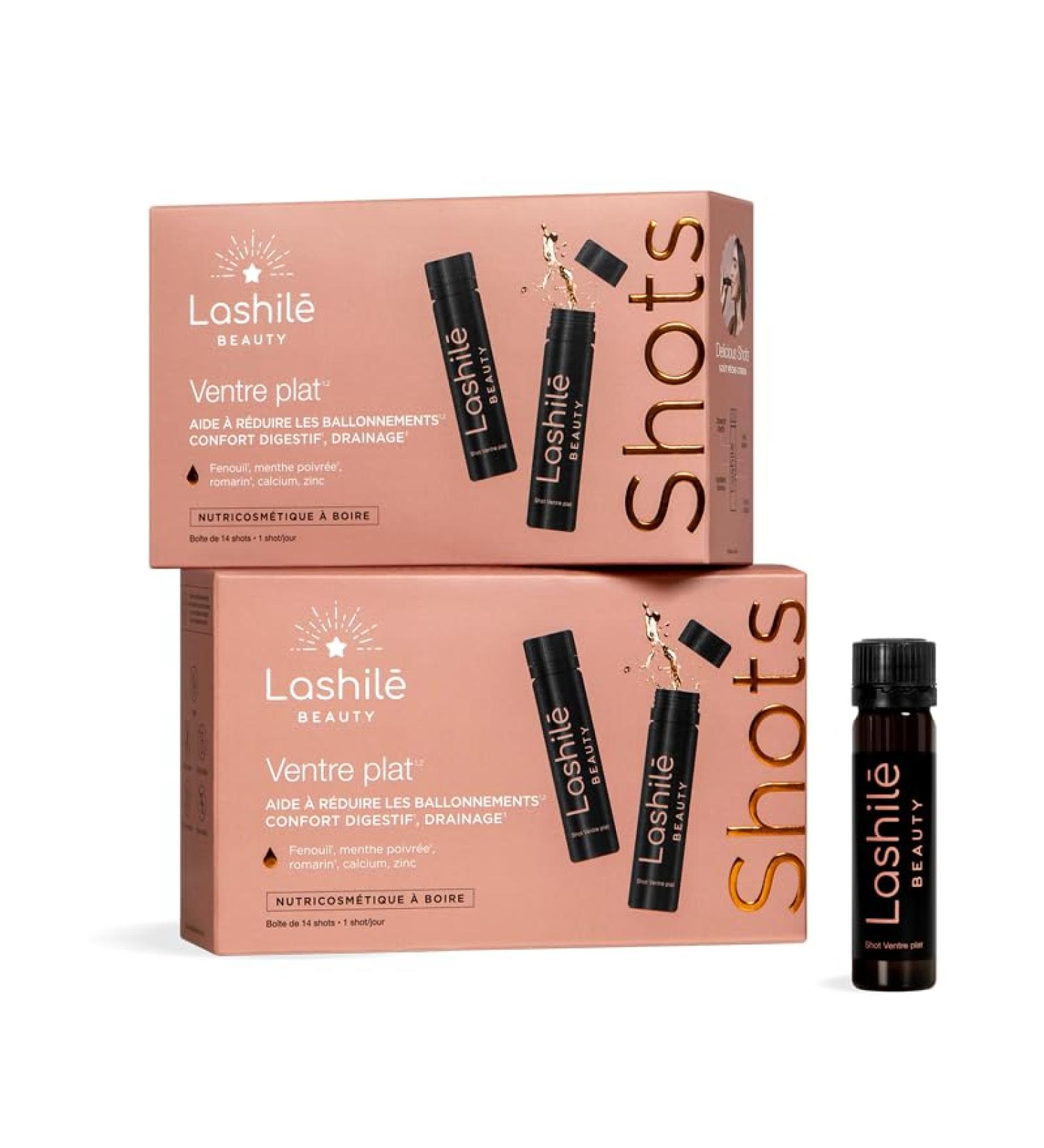 Lashil Beauty - Compl ment Alimentaire - Soulager les inconforts digestifs - Shots Ventre plat - Fenouil menthe poivr e romarin calcium zinc - Made in France - Programme 1 Mois 1 unit (Lot de 2) - Buy Online on GoSupps.com