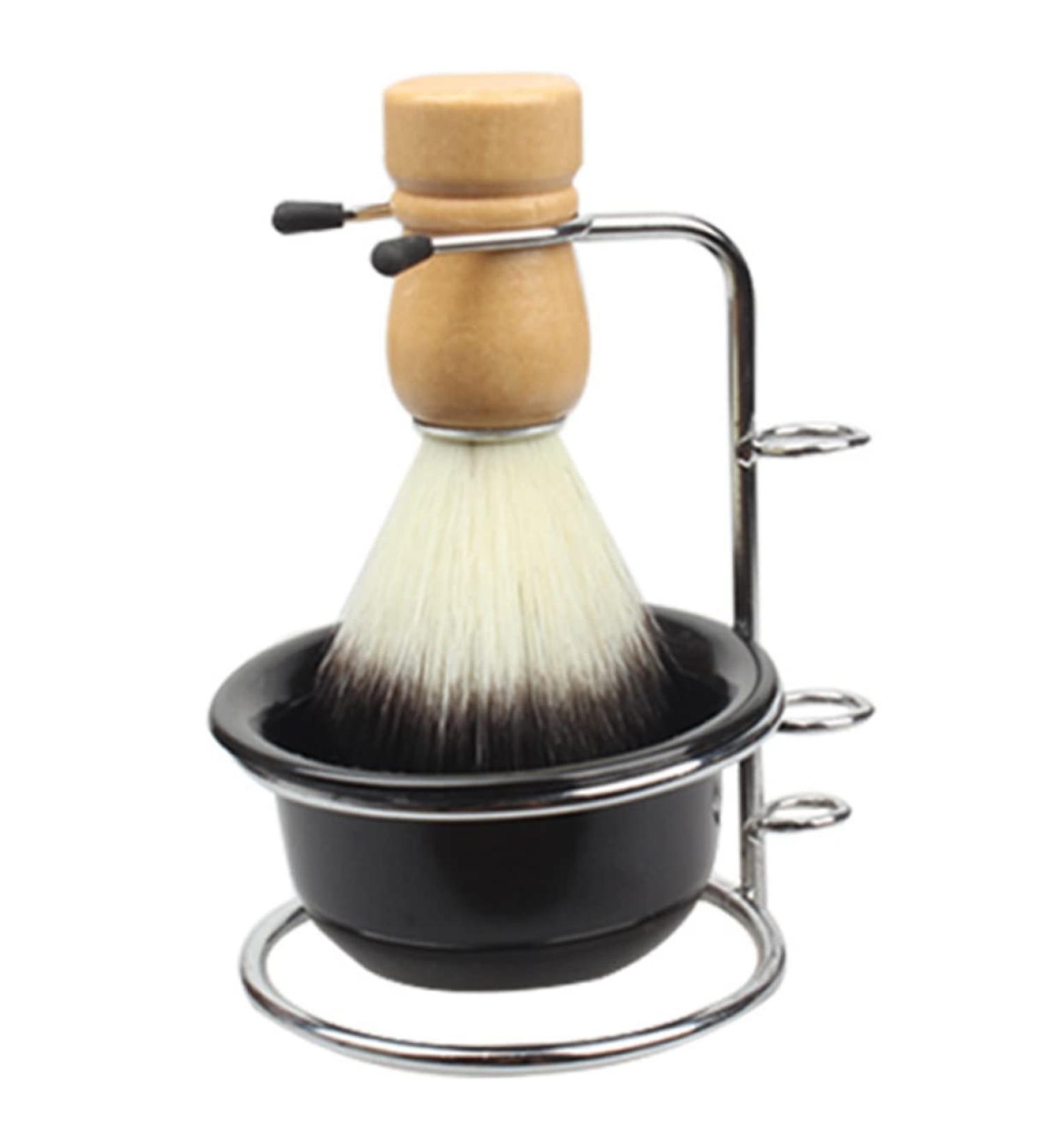 Fomiyes Men's Shaving Set: Foam Shell Razor Cup & Brush Stand - Travel-Friendly Black 12x8.5cm - Buy Online on GoSupps.com