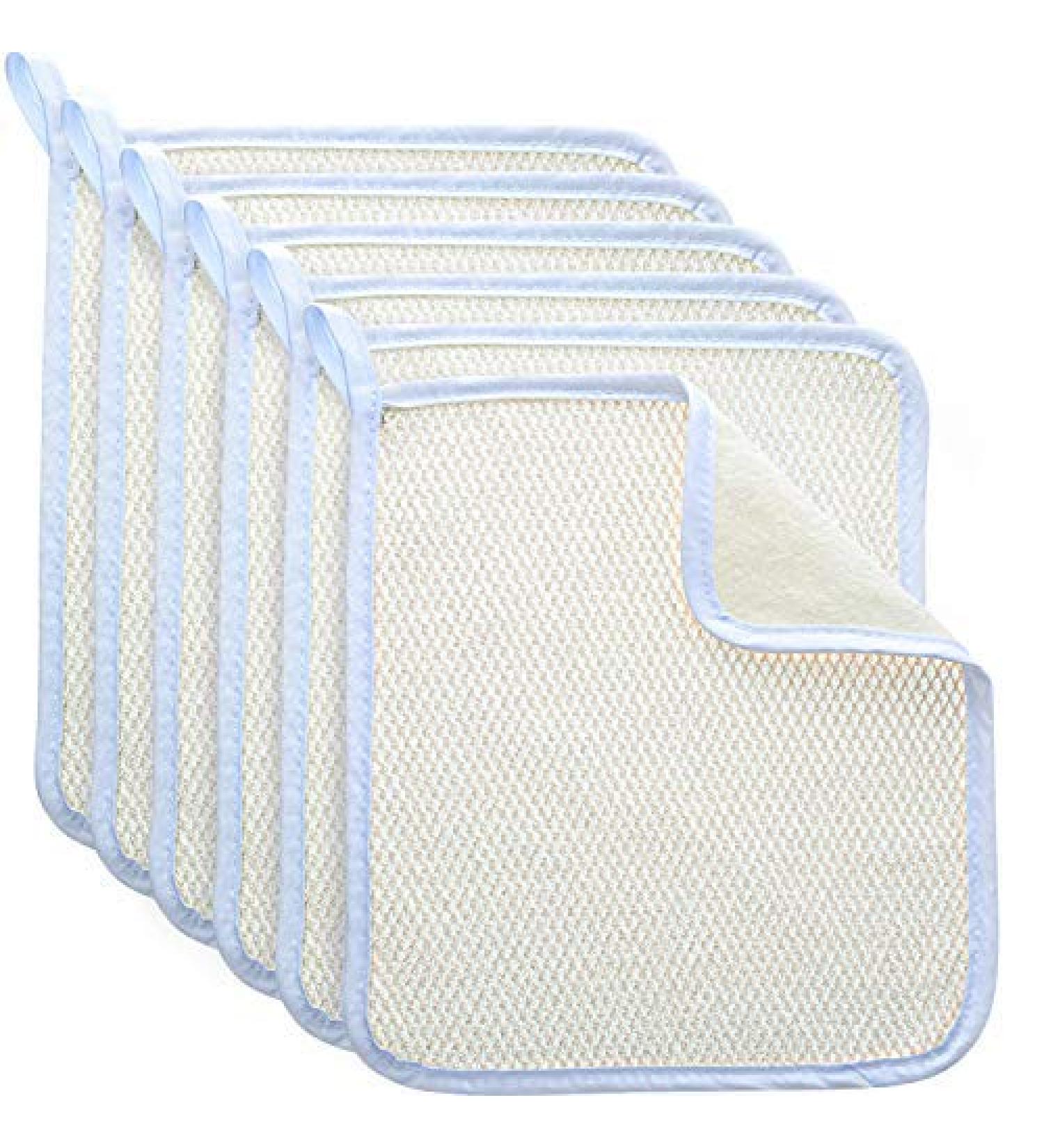 Exfoliating Face Body Wash Cloth Towel Dual-Sided Exfoliating Scrub Towel Weave Beauty Skin Washcloth Soft Home Massage Bath Cloth (5)