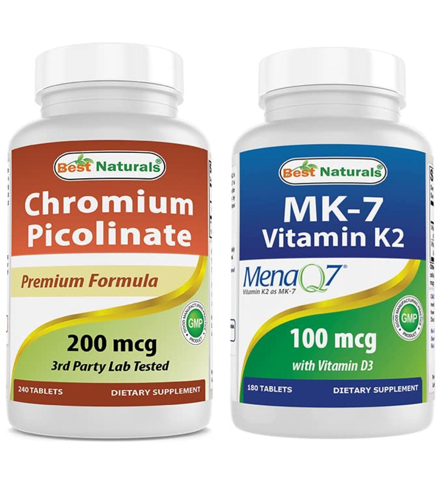 Chromium Picolinate 200 mcg & Vitamin K2 (MK7) with D3 - Buy Online on GoSupps.com