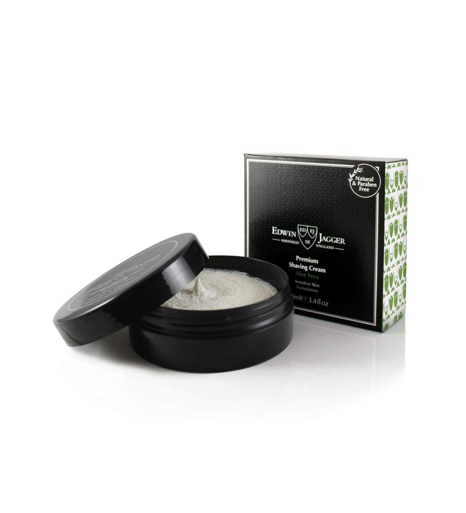 Edwin Jagger SCAV Aloe Vera Premium Shaving Cream 100ml Tub - 99.9% Natural - Pack of 1 - Buy Online on GoSupps.com