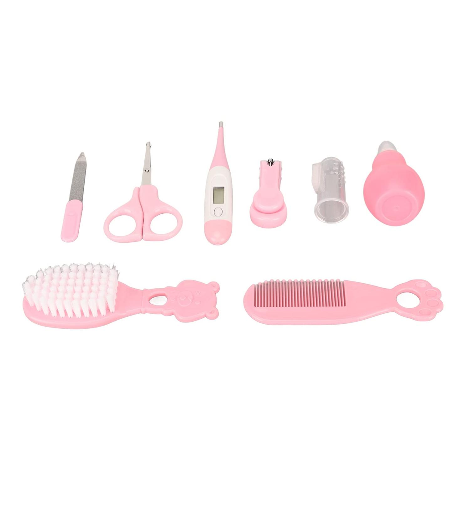 Baby Healthcare Grooming Kit: Nose Cleaner, Nail Clippers, Scissors, Toothbrush, Comb - 8Pcs - Buy Online on GoSupps.com
