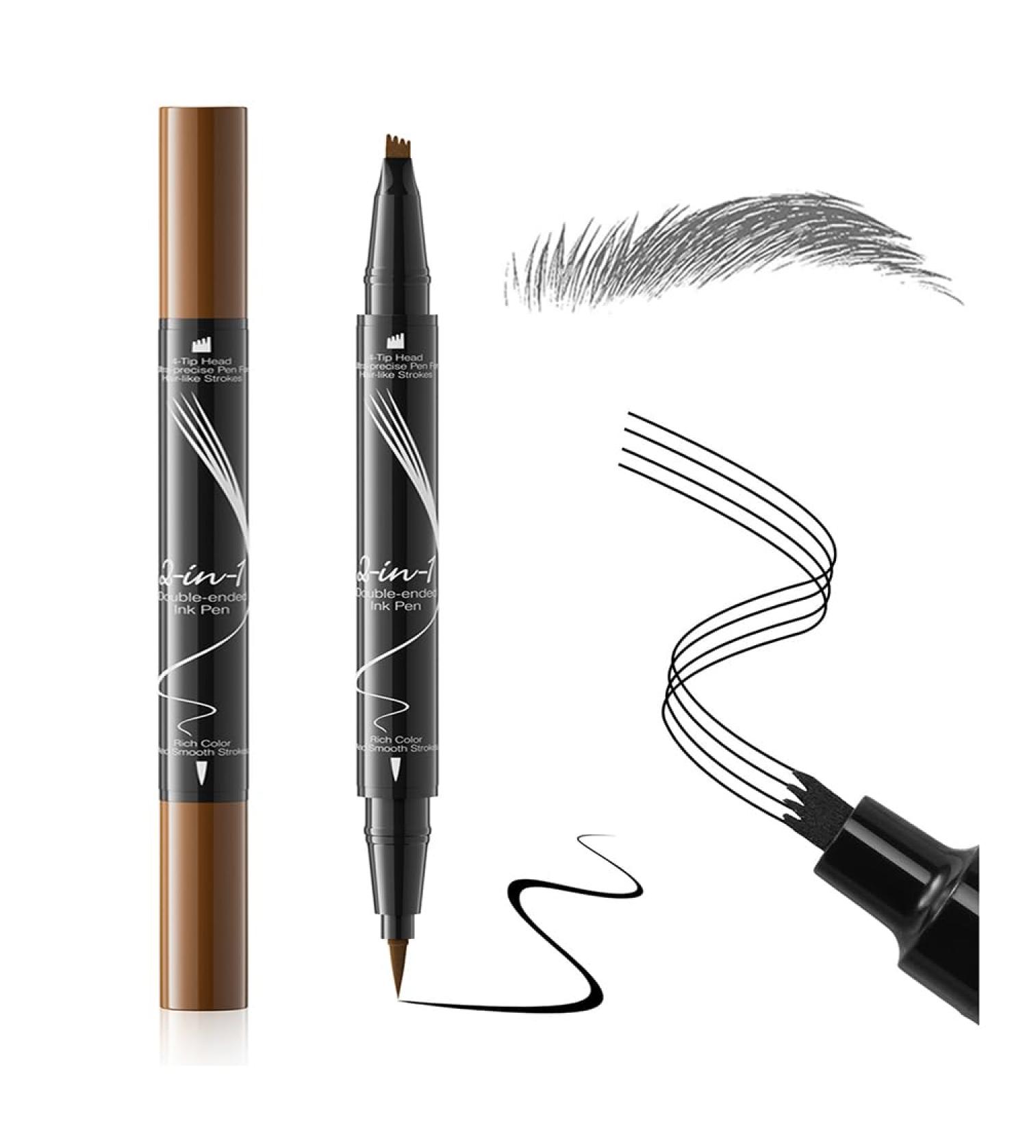 Linble 2in1 natural look microblading eyebrow pencil with fork and pointed variants hairlike strokes eyebrow pen color 3 gray 3 Dark gray - Buy Online on GoSupps.com