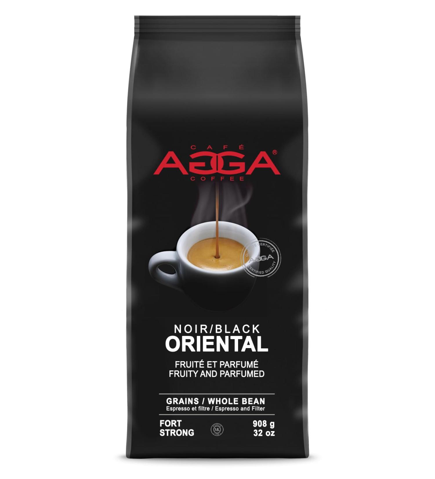 Caf Agga - Oriental Coffee - Whole Bean Coffee - 100% Arabica - Dark Roast Coffee - BRCGS & Kosher Certified - Lively & Sophisticated - 908g (2 lb) - Buy Online on GoSupps.com
