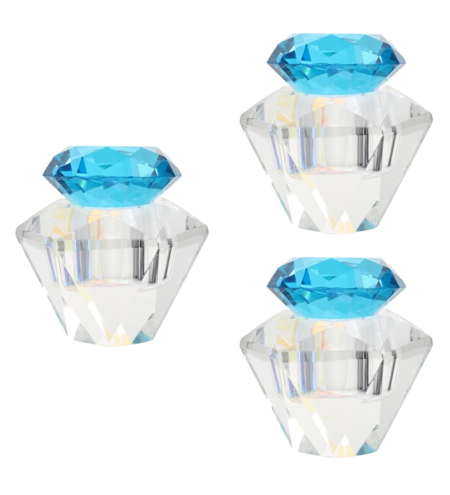FRCOLOR 3 Pcs Nail Art Crystal Cup Glass Containers with Lids Glass Tumbler Clear Cups Glass Diamond Dappen Dish Crystal Dappen Dish Nail Dappen Dish Manicure White Crystal Vegetable Bowl 5.5x5.5cmx3pcs Bluex3pcs - Buy Online on GoSupps.com