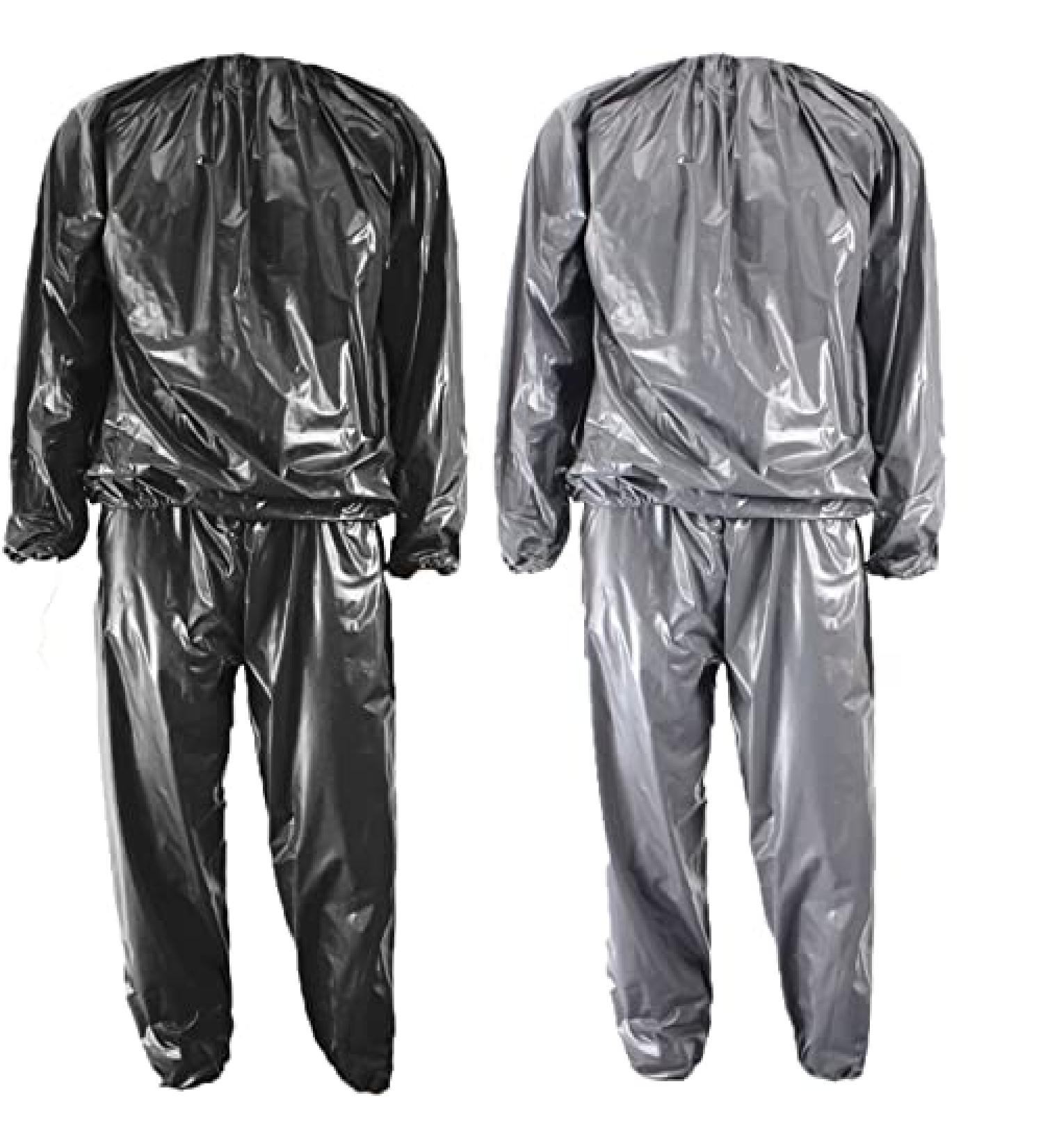 XX-Large Black Heavy Duty Sauna Suit for Men and Women - Weight Loss, Exercise, Slimming, Gym Fitness, Anti-Rip Sweat Suit - Buy Online on GoSupps.com