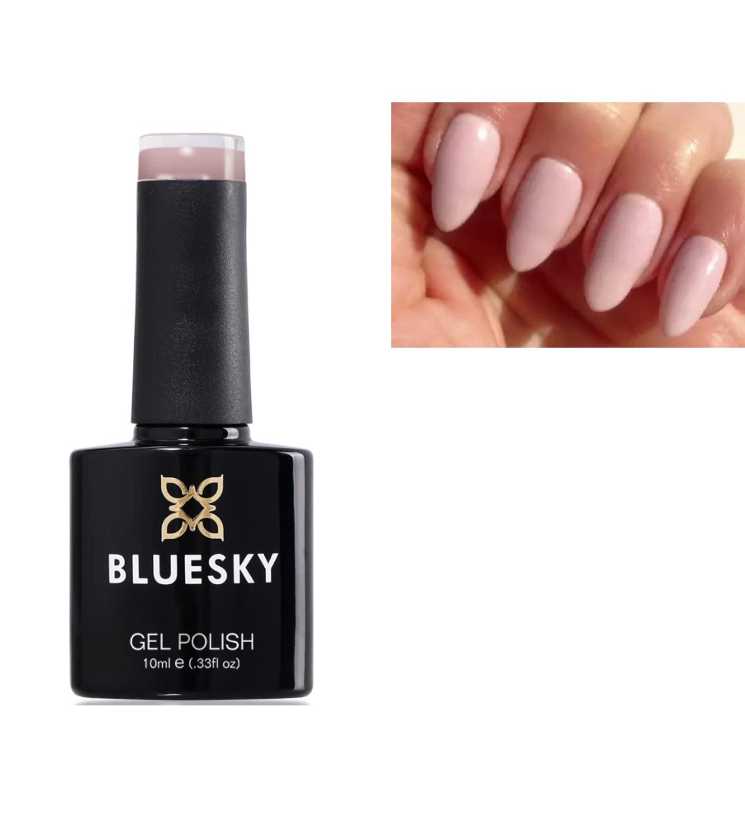 Bluesky QXG210 Lace Naked Nude Pink Nail Gel Polish UV LED Soak Off 10ml PLUS 2 Luvlinail Shine Wipes