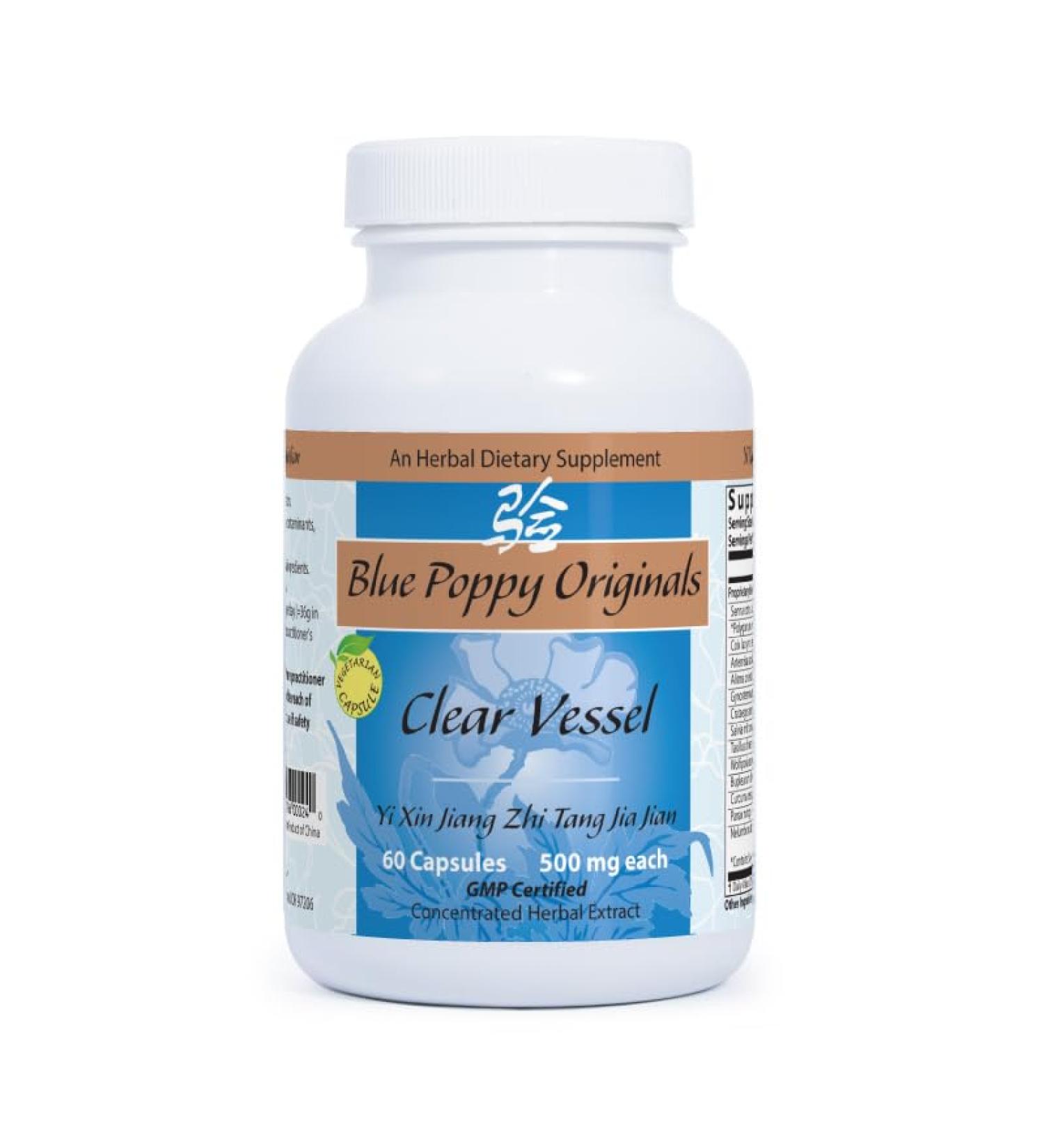Blue Poppy Originals Clear Vessel Herbal Dietary Supplement 500mg 60 Capsules GMP Certified Concentrated Extract