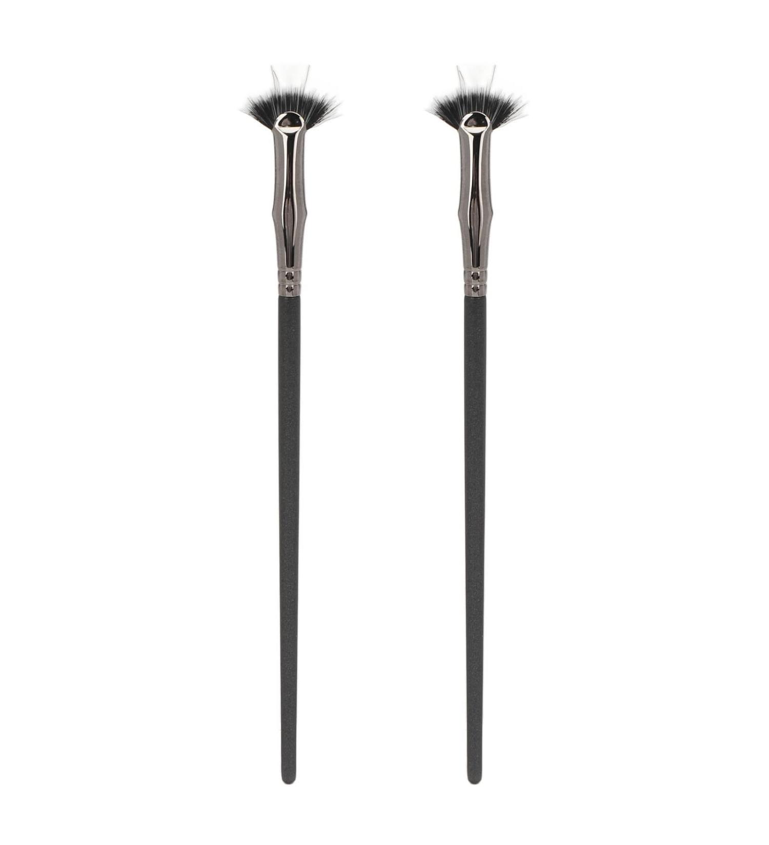 2pcs Bent Mascara Fan Brush Set - Anti-Clumping & Lower Lash Enhancer - Perfect Makeup Application Brushes for Flawless Eyes - Buy Online on GoSupps.com