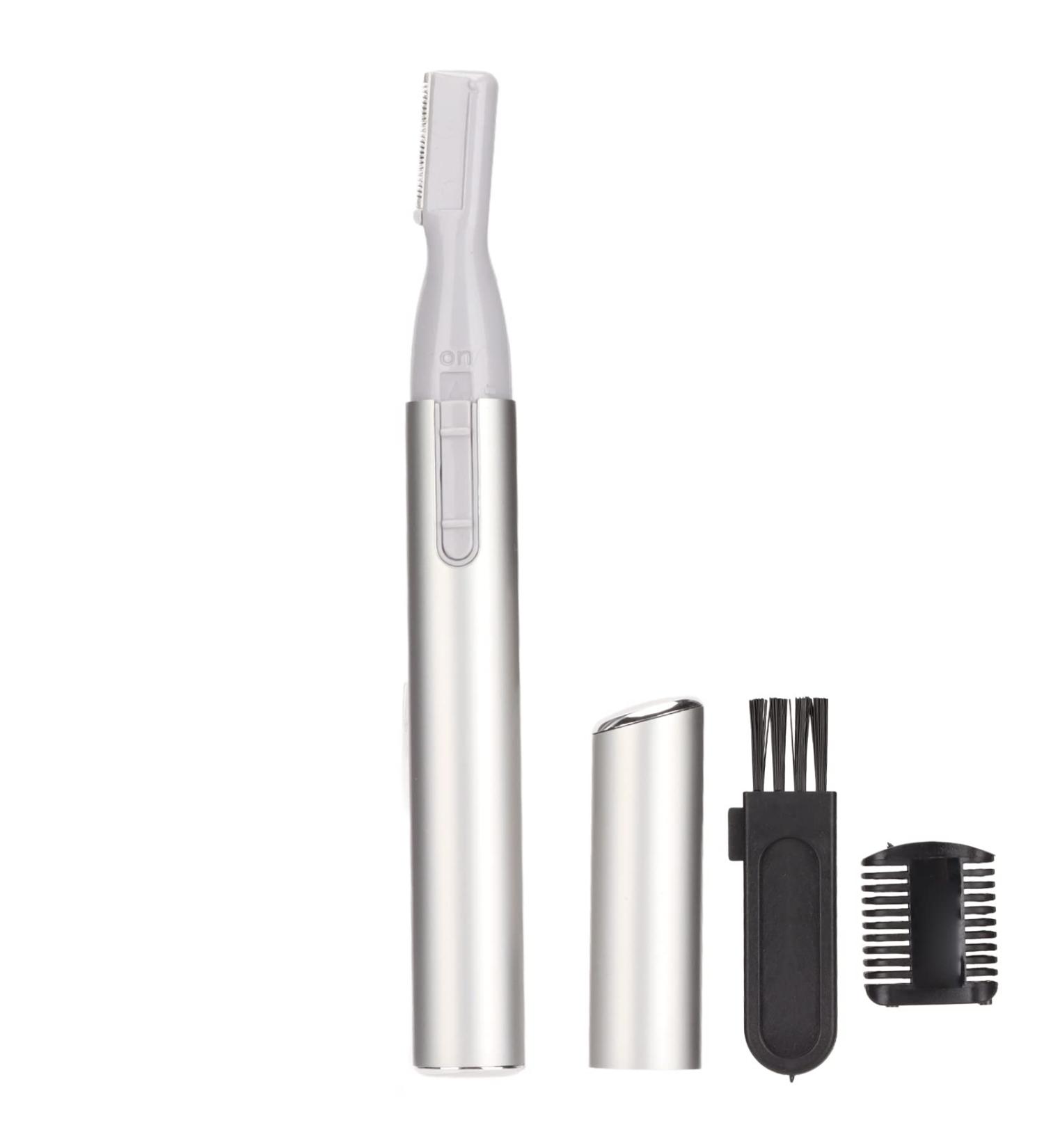 Electric Eyebrow Trimmer - High Precision Shaver Kit for Facial Hair Removal | Portable Silver Eyebrow Shaper - Shop Internationally - Buy Online on GoSupps.com