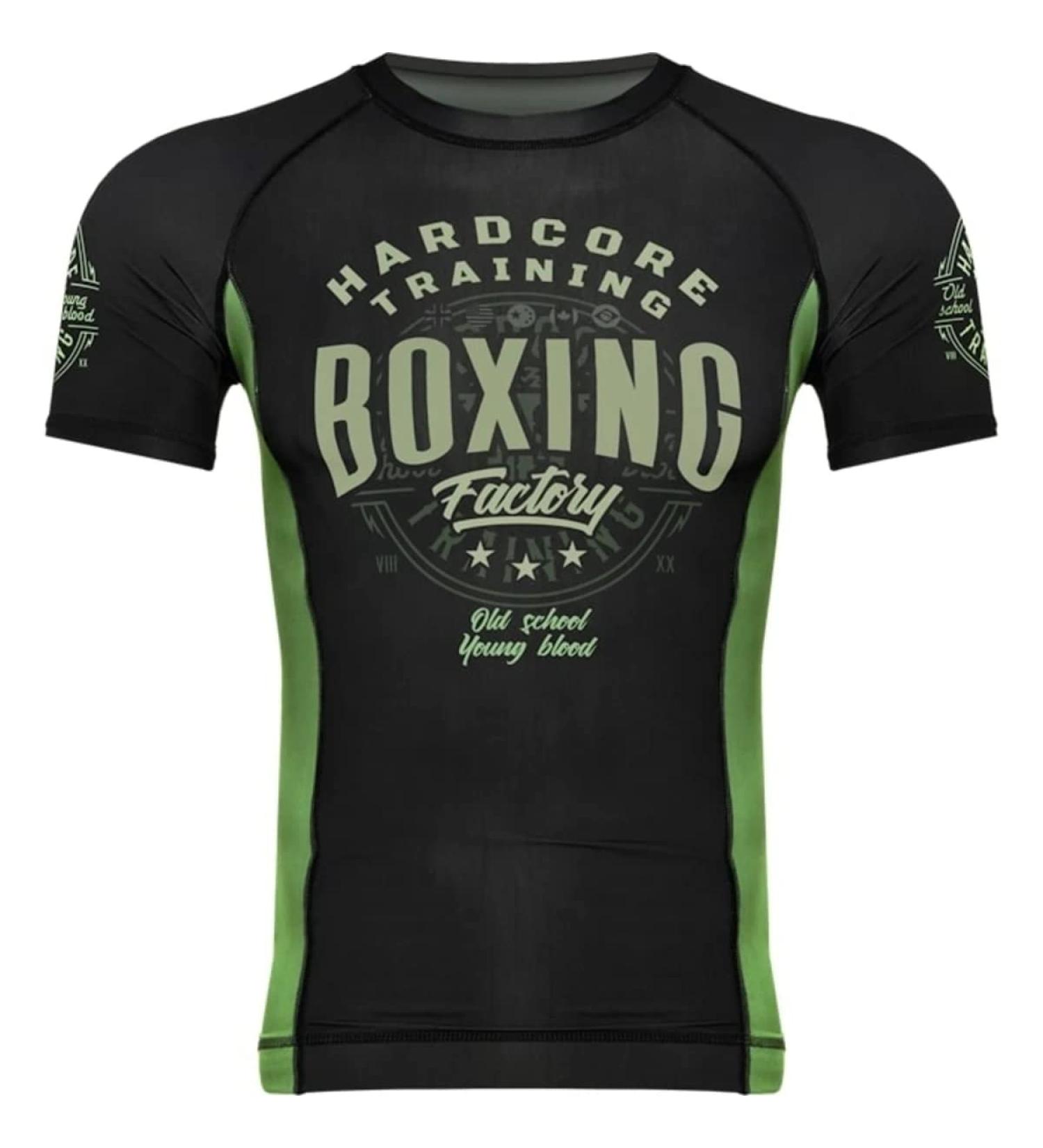 Hardcore Training Men's Boxing Factory Rash Guard | Compression MMA No-Gi BJJ Grappling Base Layer - XX-Large - Buy Online on GoSupps.com