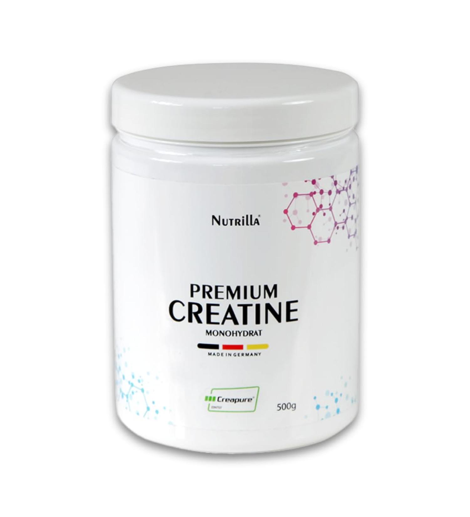 Nutrilla Creatine Monohydrate Powder | 99.99% Pure & Ultra-Fine Vegan Creapure | High Dosage for Optimal Performance - Buy Online on GoSupps.com