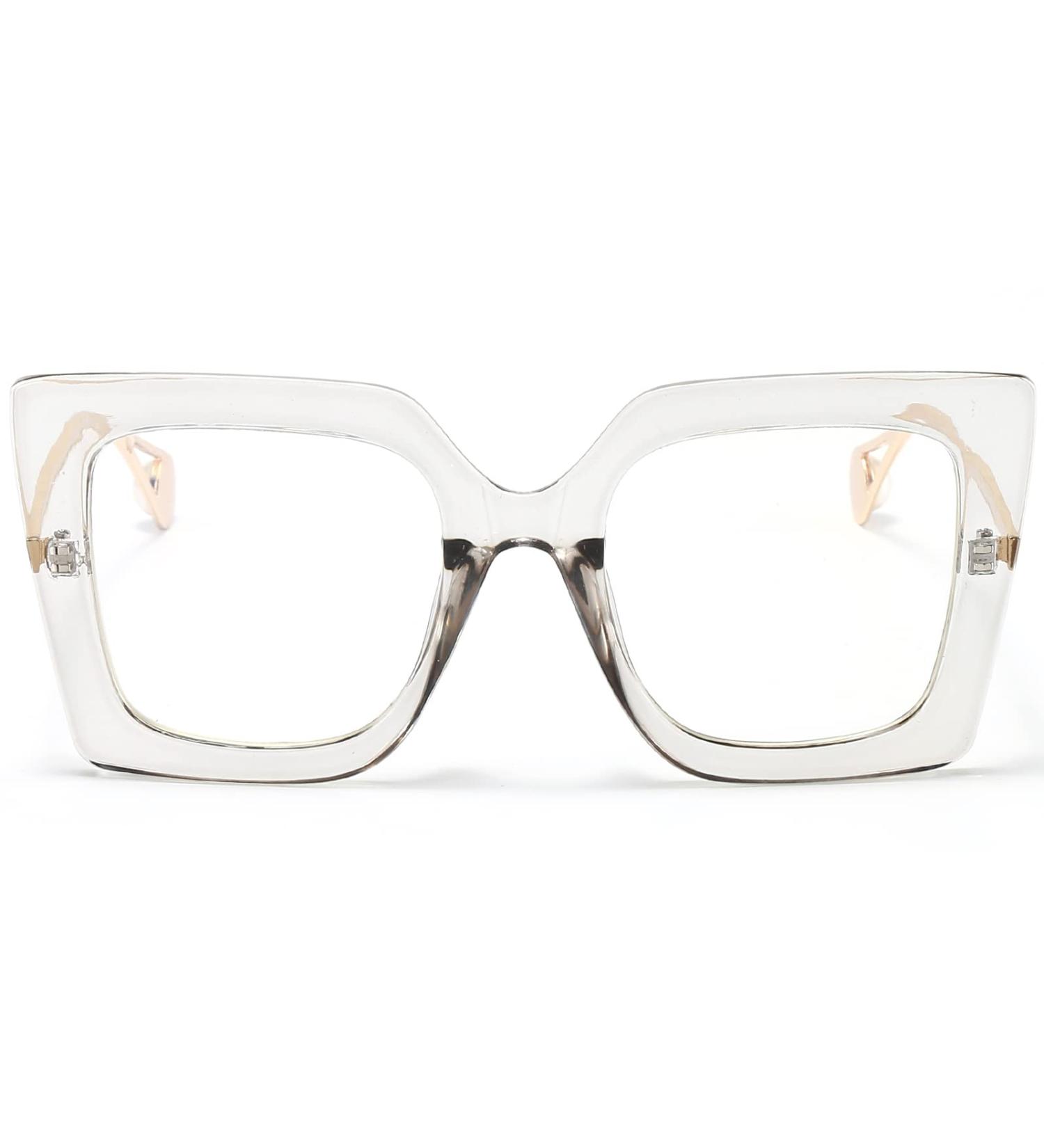 AIEYEZO Oversized Blue Light Glasses for Women | Anti-Fatigue & Headache Relief | Clear Grey Eyeglasses 52mm - Shop Now - Buy Online on GoSupps.com